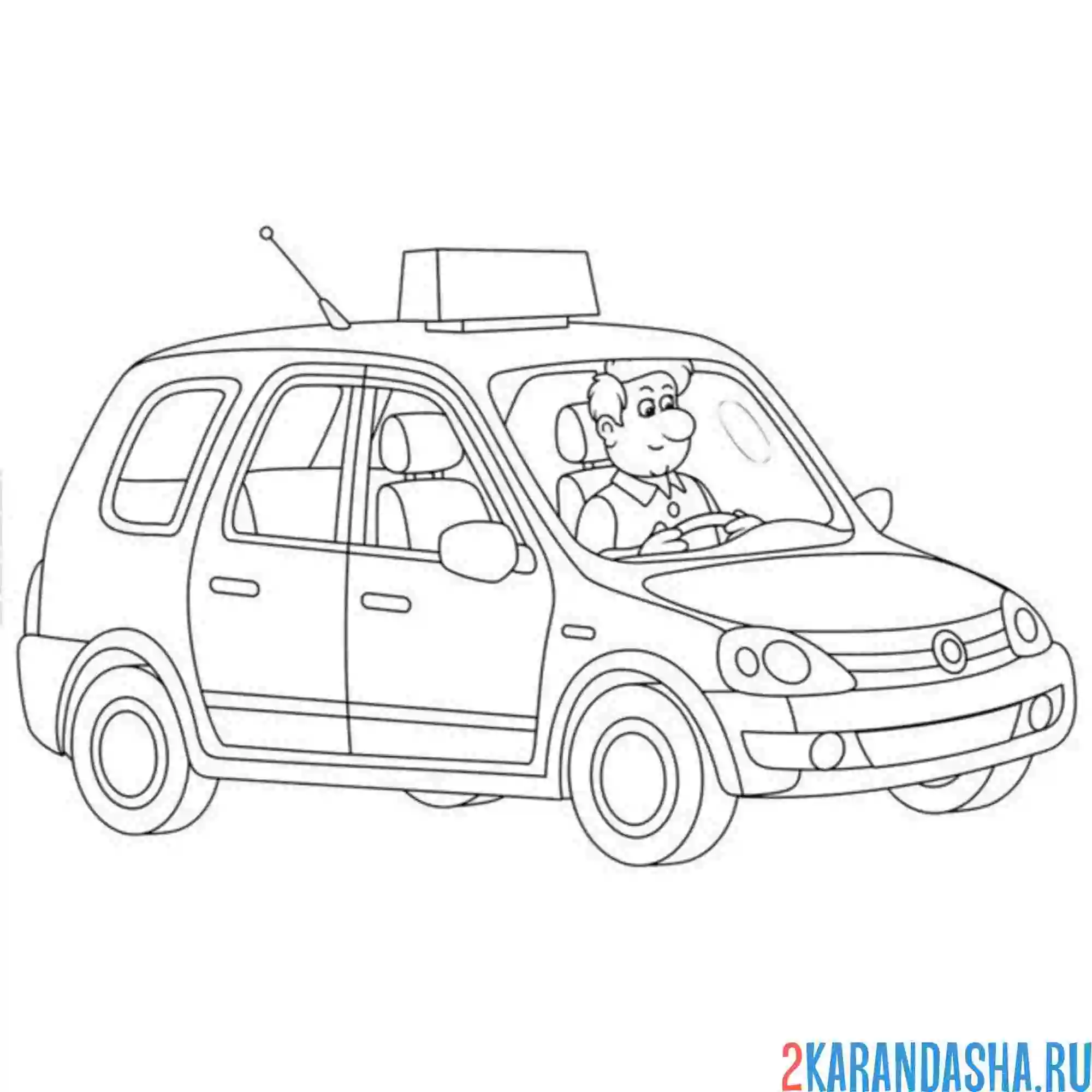 Раскраска минивэн такси