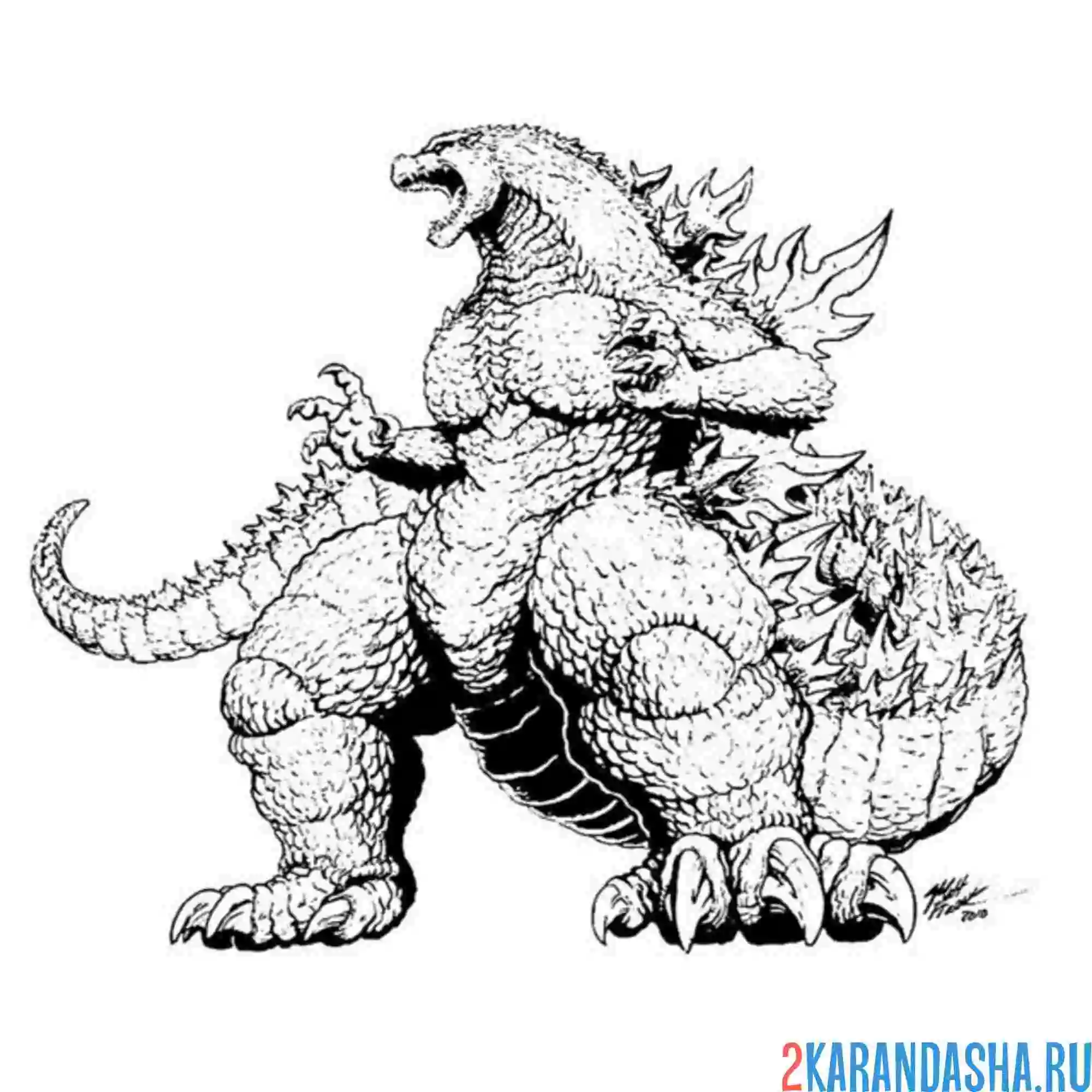 Раскраска годзилла гигант