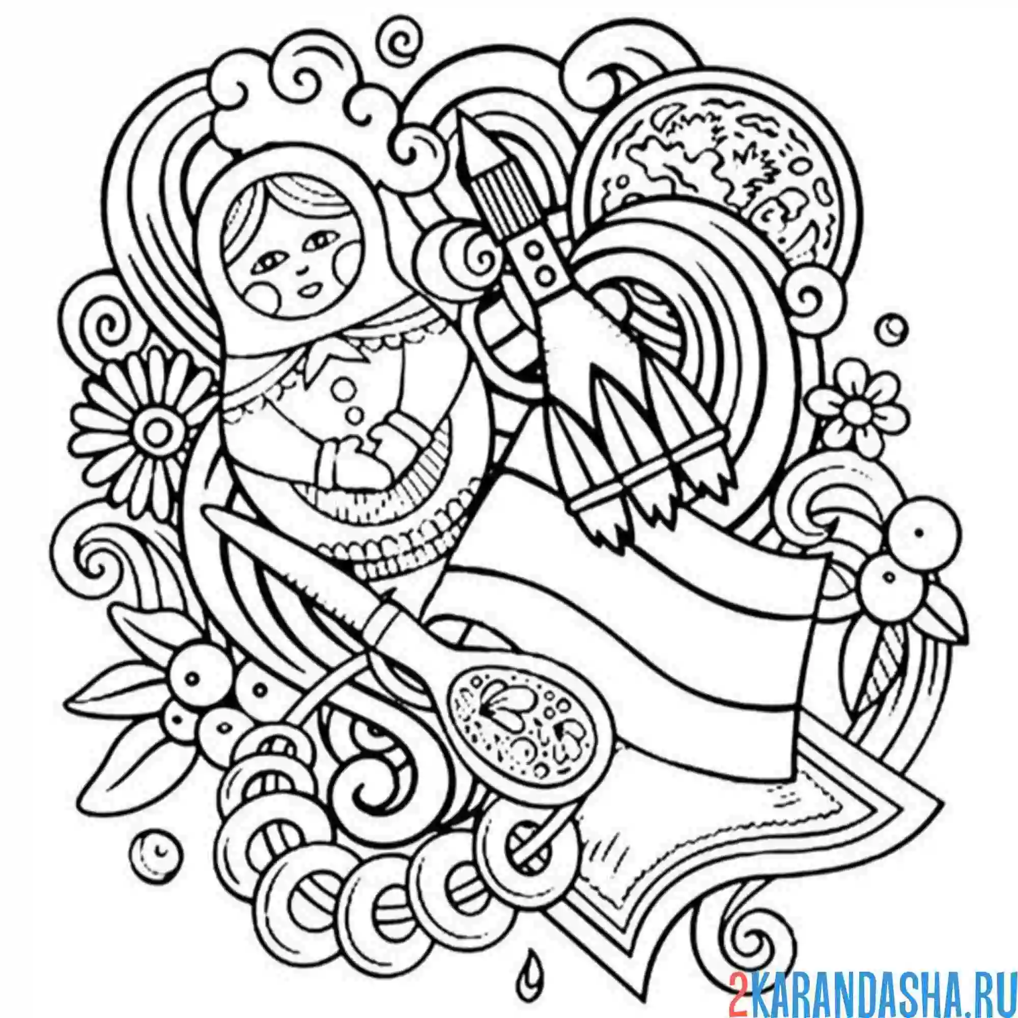 Раскраска россия представление