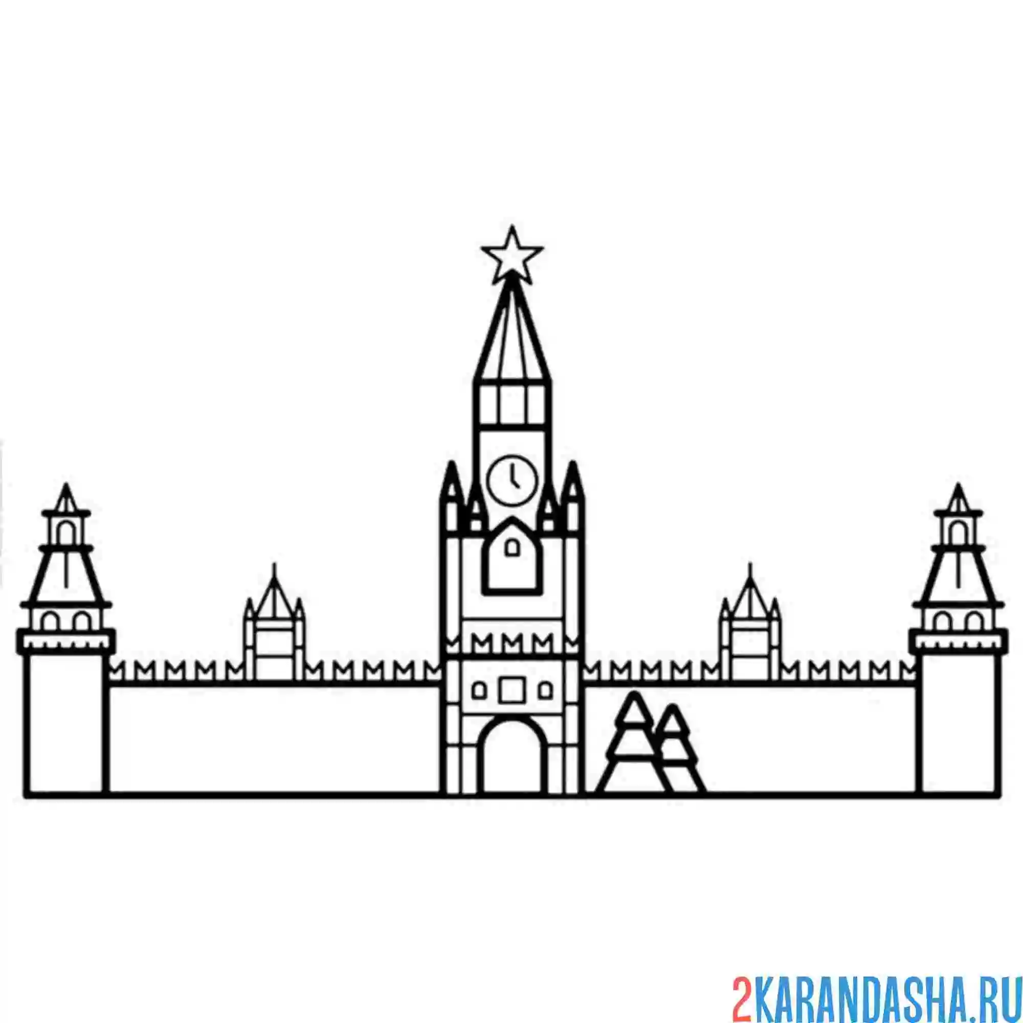 Раскраска кремль москва город россии