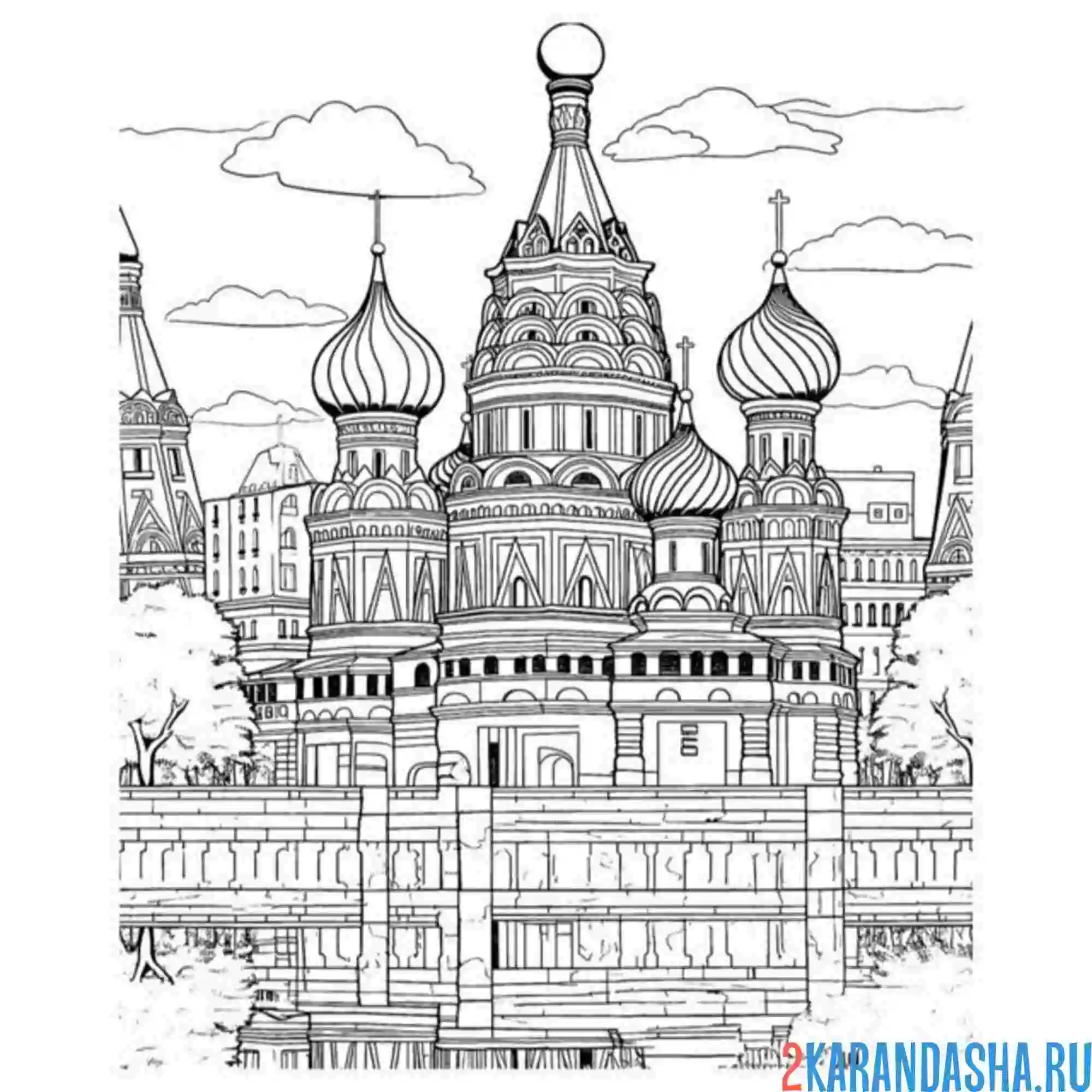 Раскраска москва столица россии красивый город