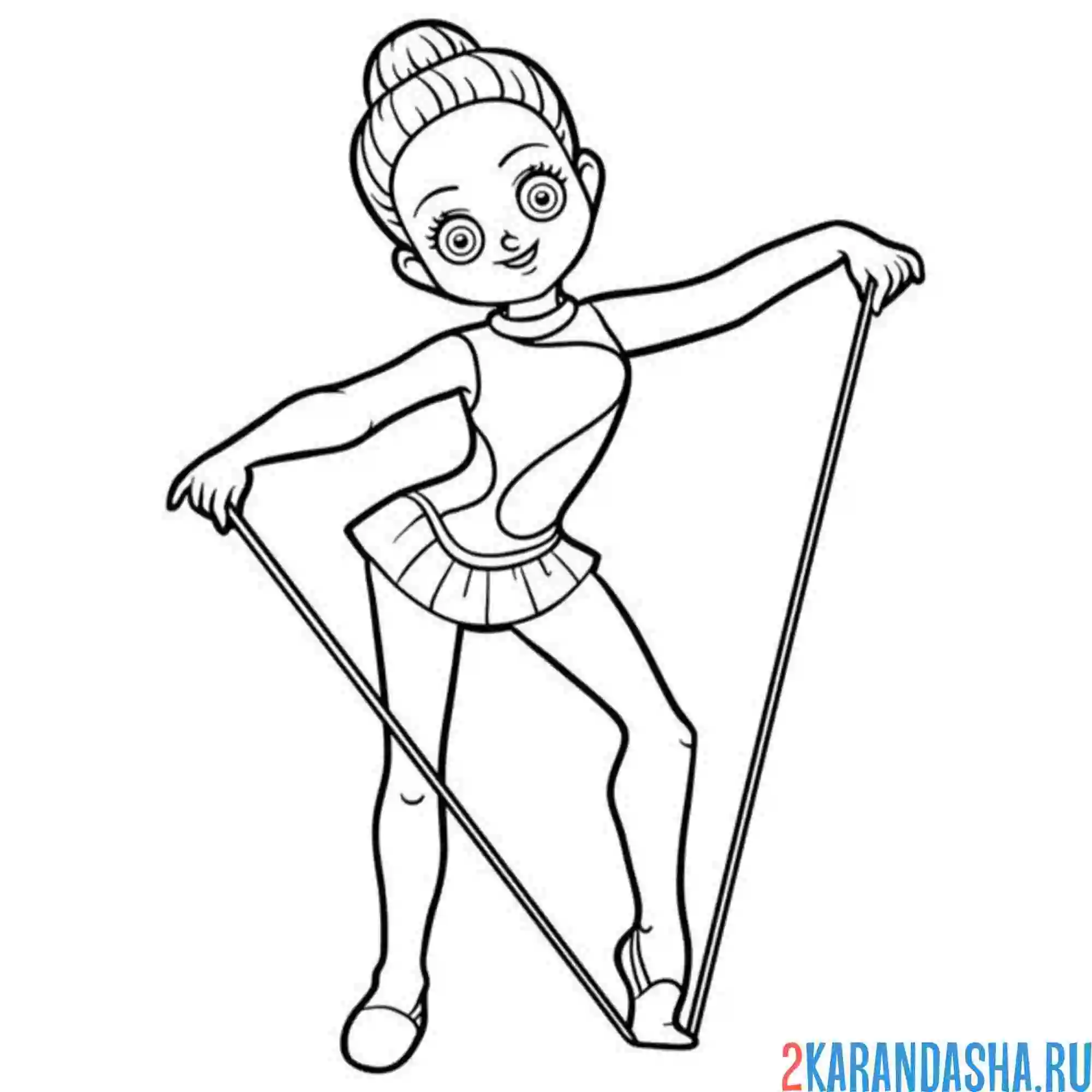 Раскраска художественная гимнастика скакалка