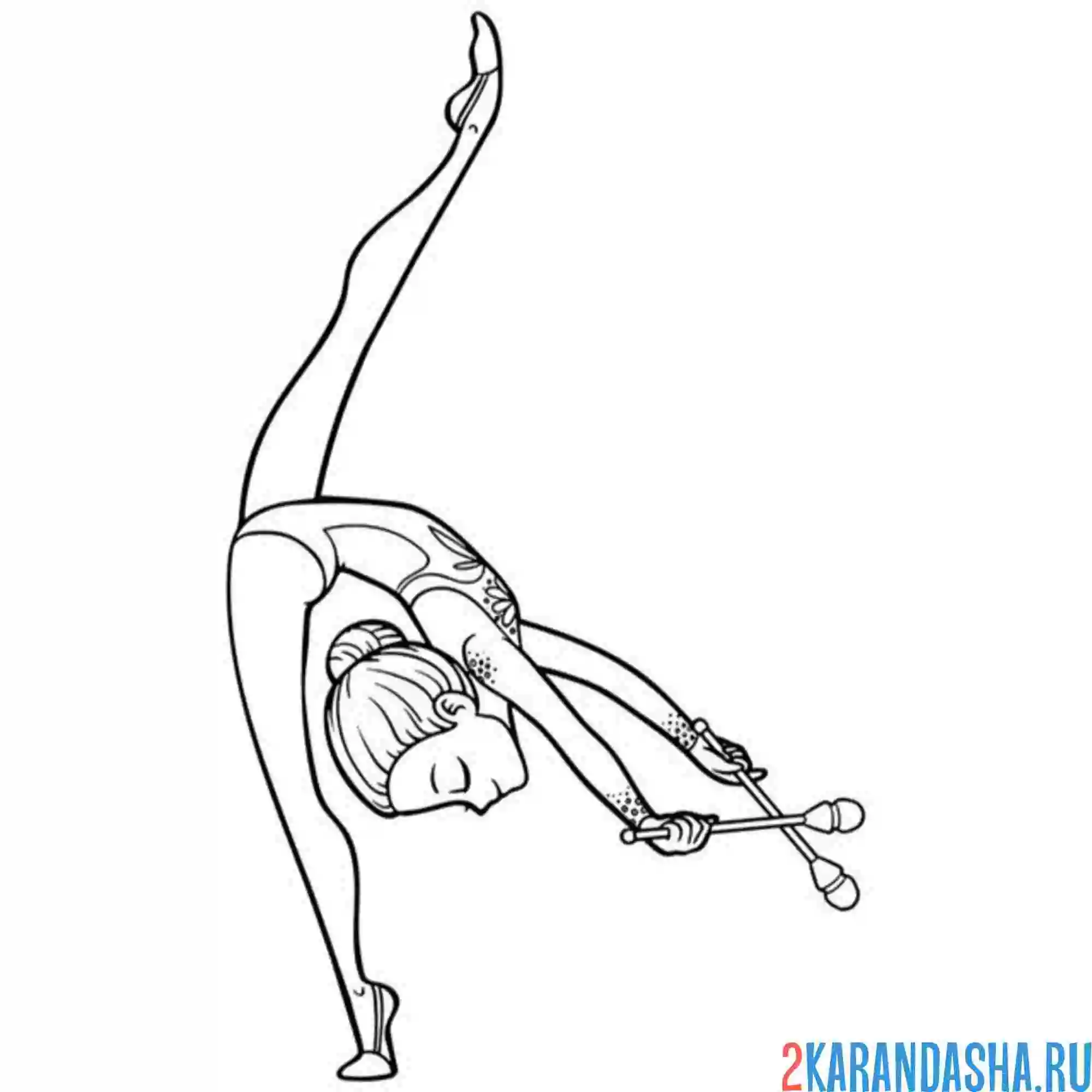 Раскраска выступление художественная гимнастика