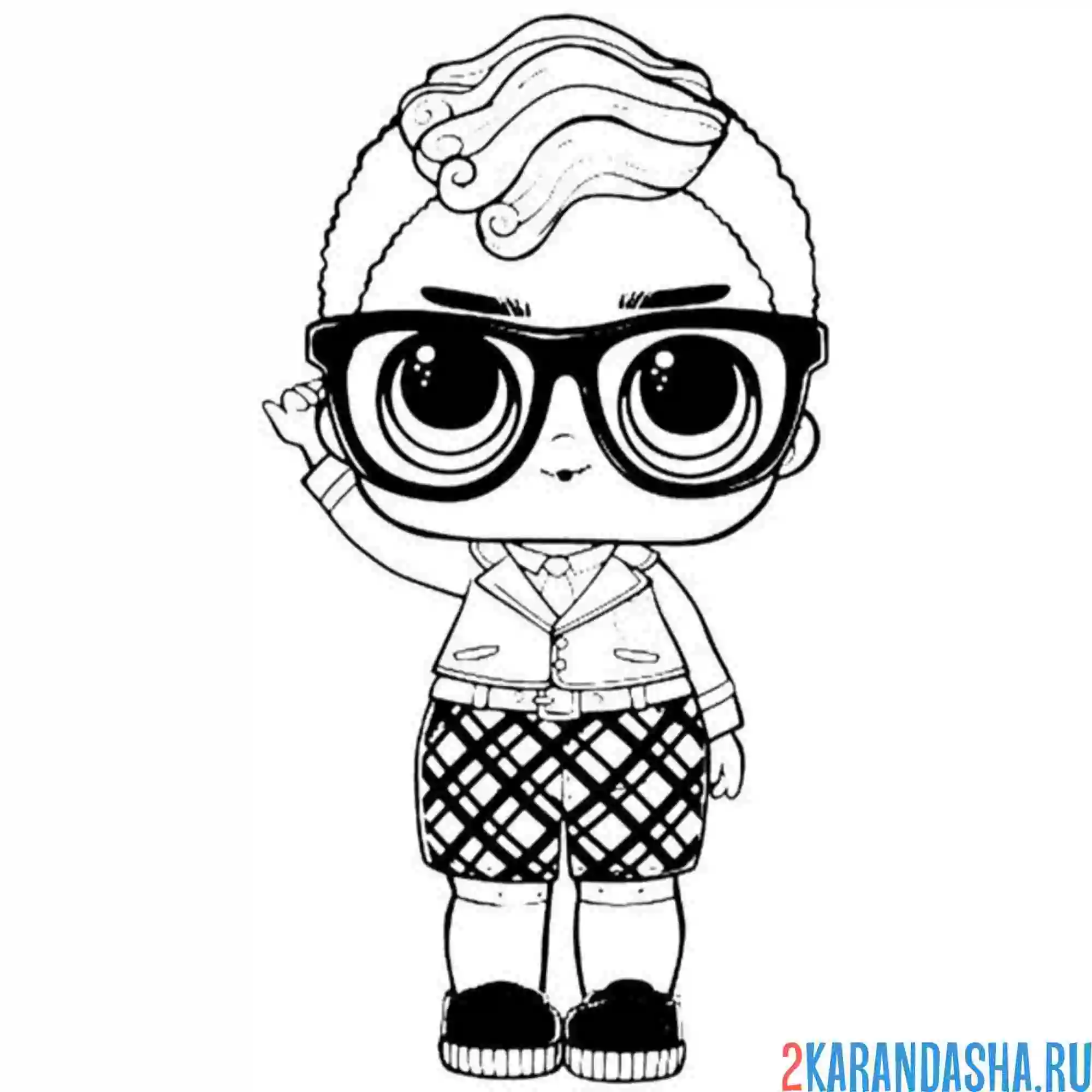 Раскраска мальчик кукла лол