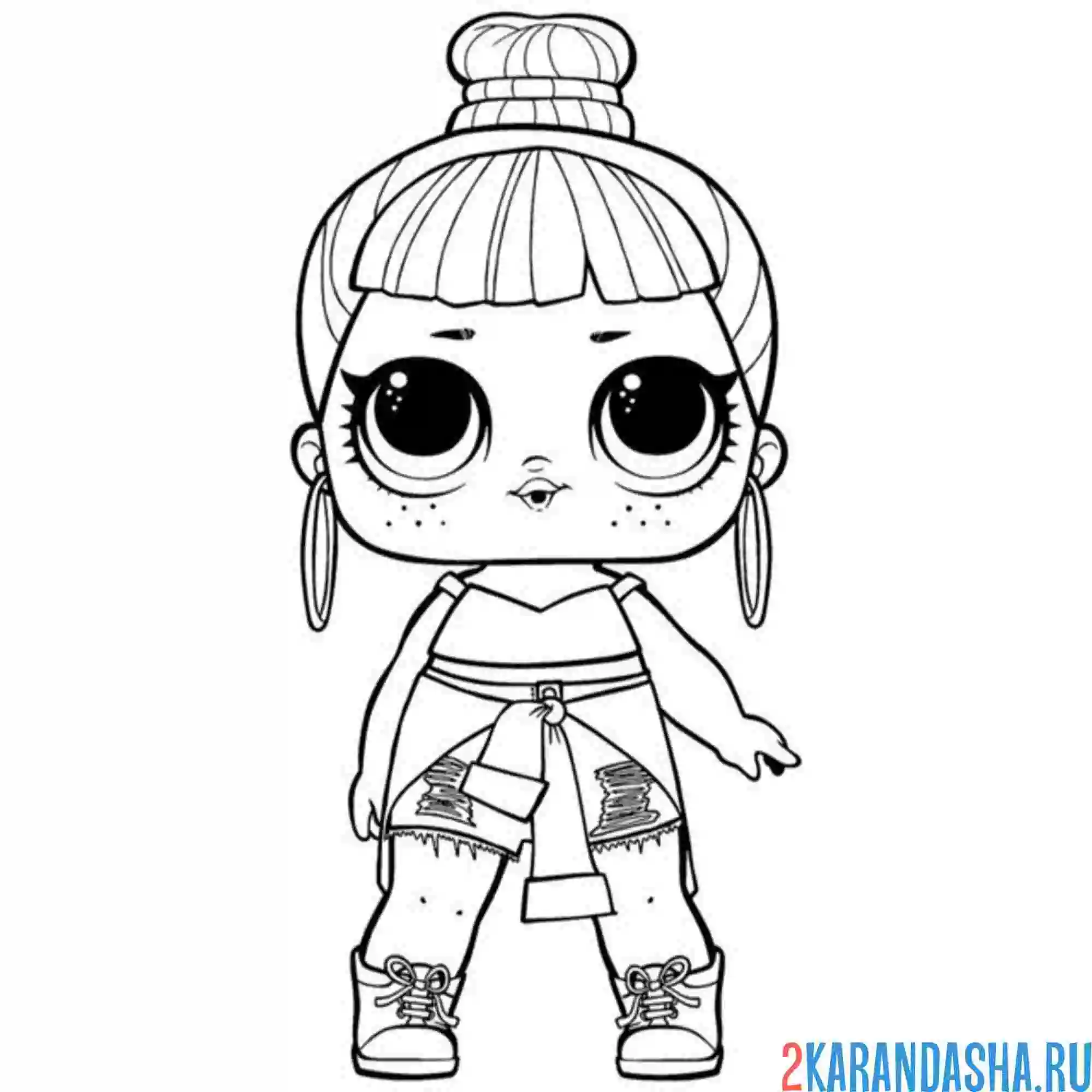 Раскраска кукла лол джинсовка