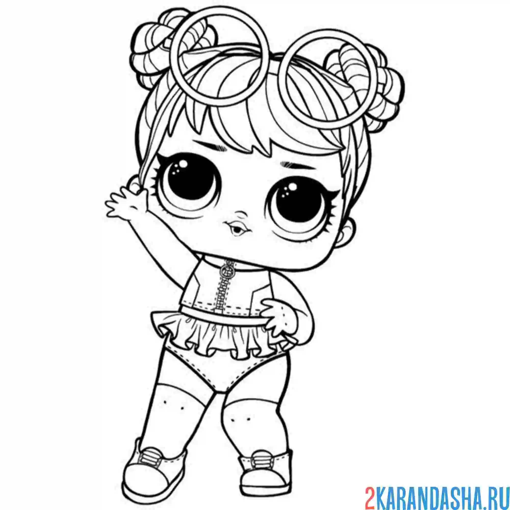 Раскраска кукла лол бонбон