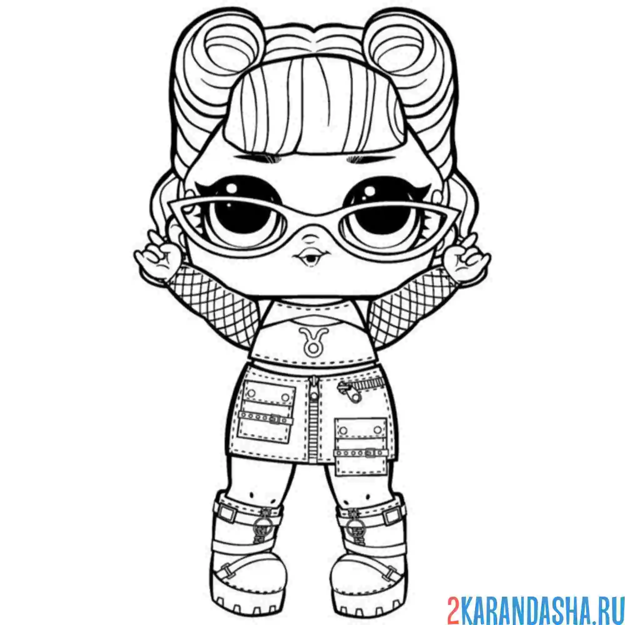 Раскраска кукла лол stomps