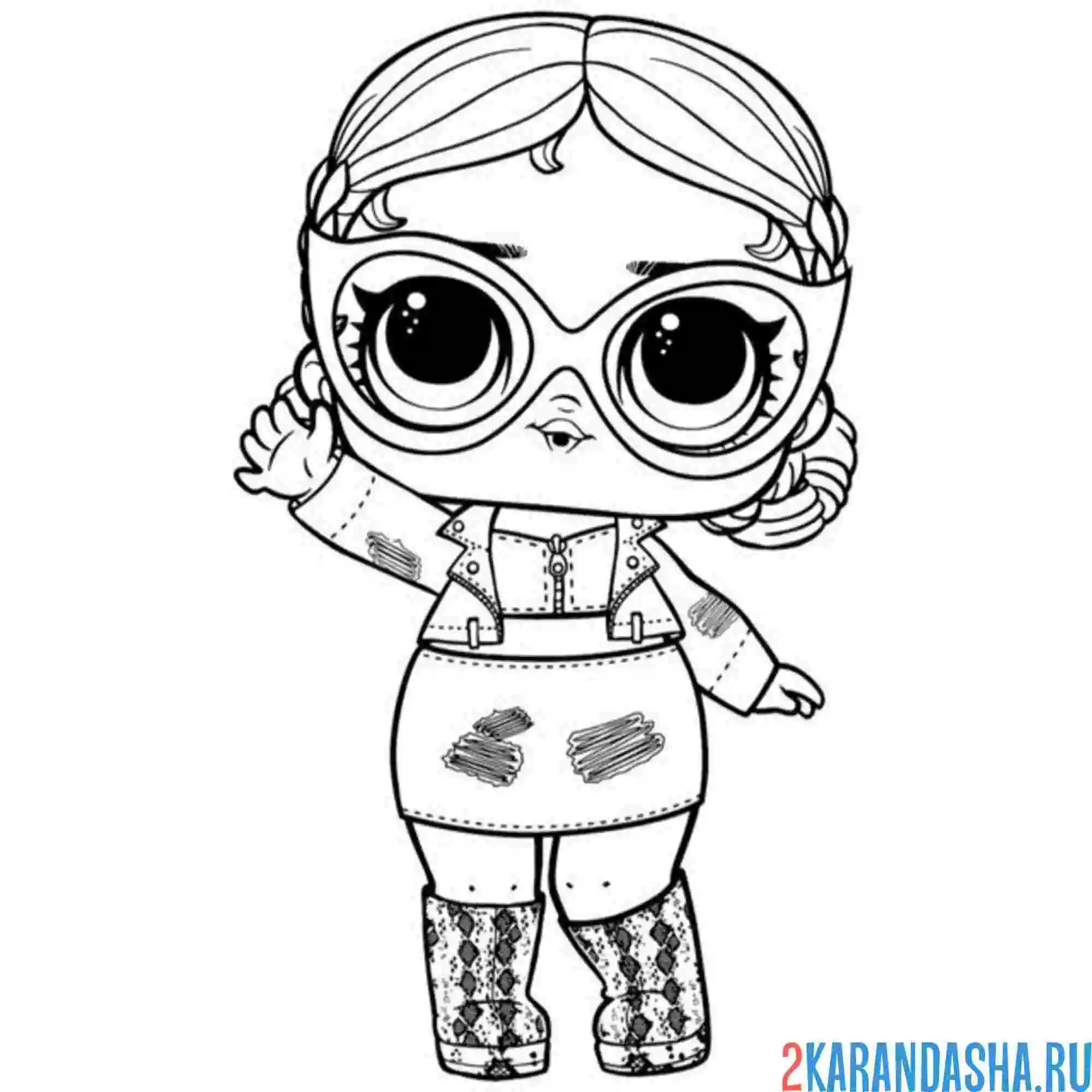 Раскраска кукла лол в сапожках