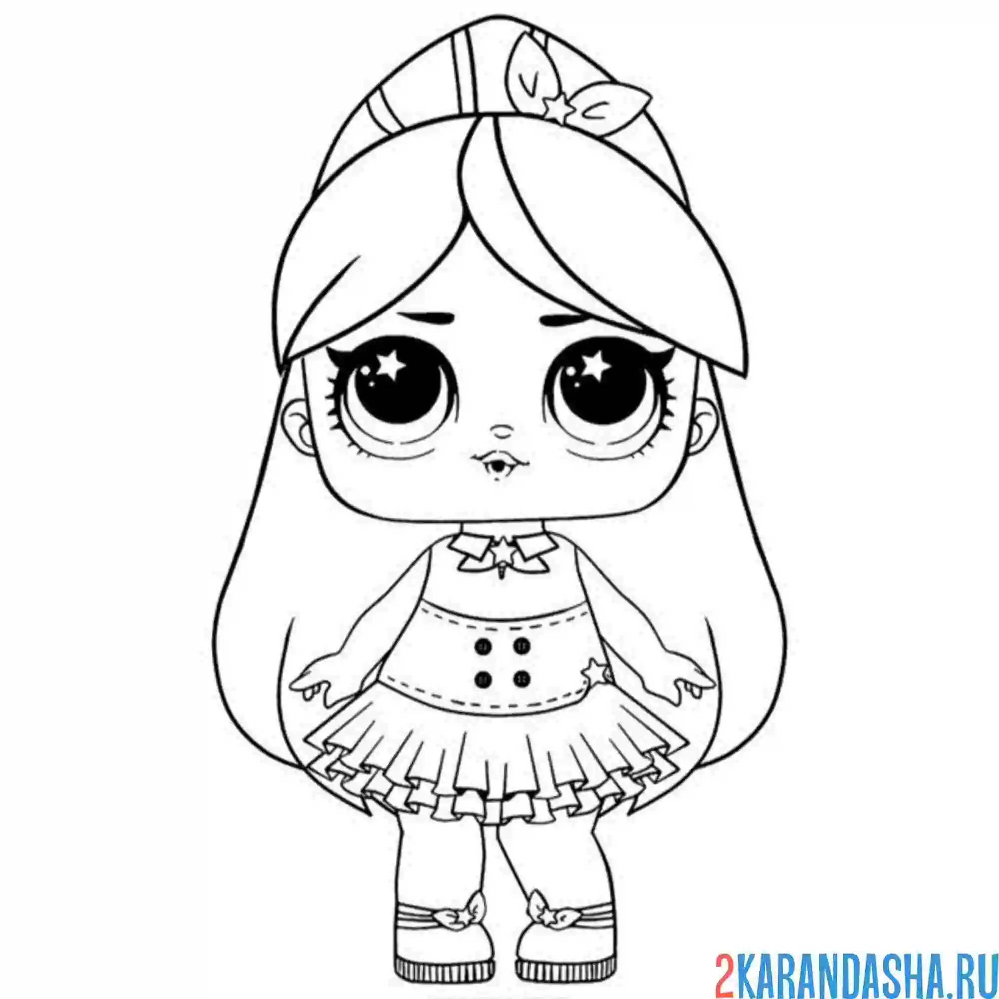 Раскраска кукла лол косыночка
