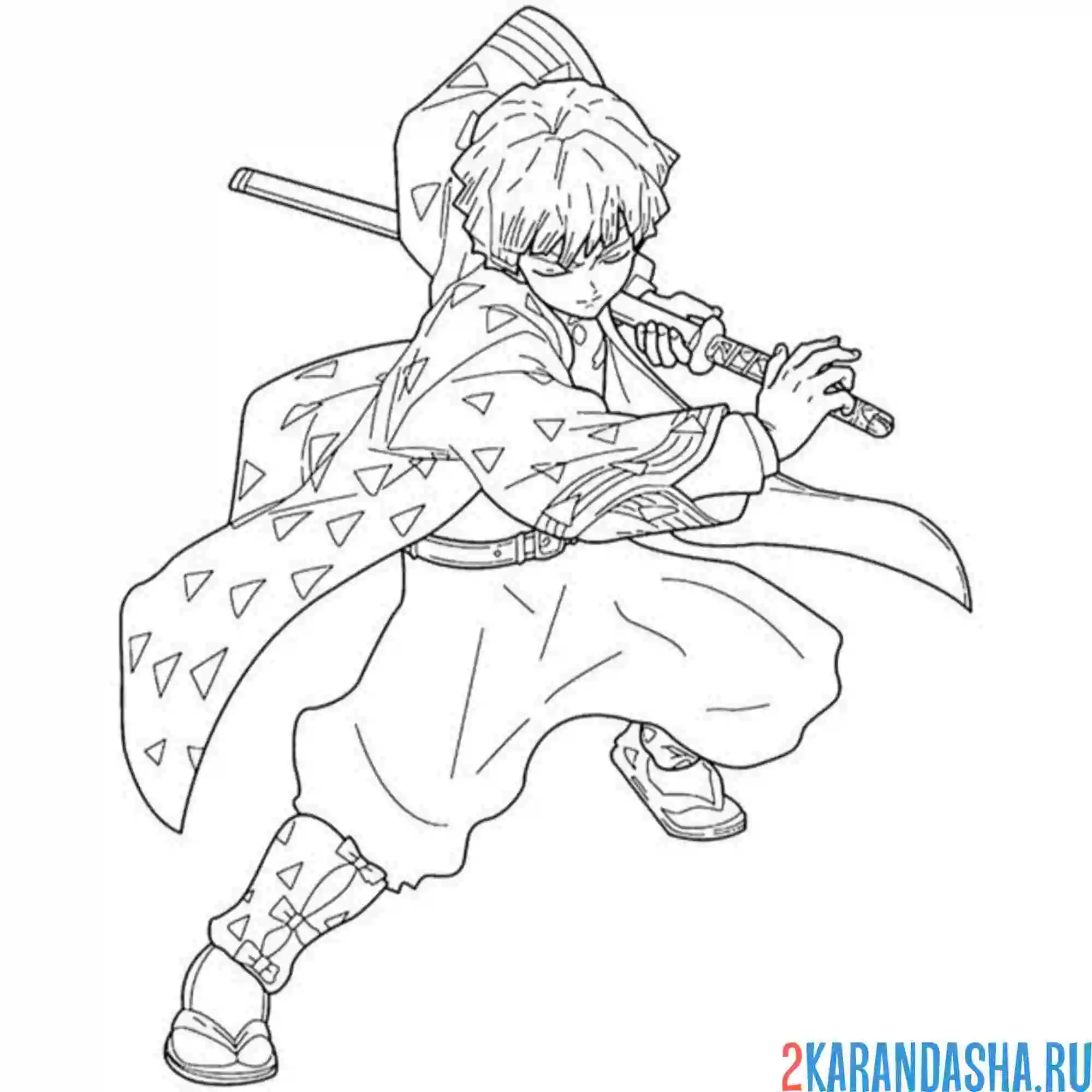 Раскраска зеницу клинок, рассекающий демонов