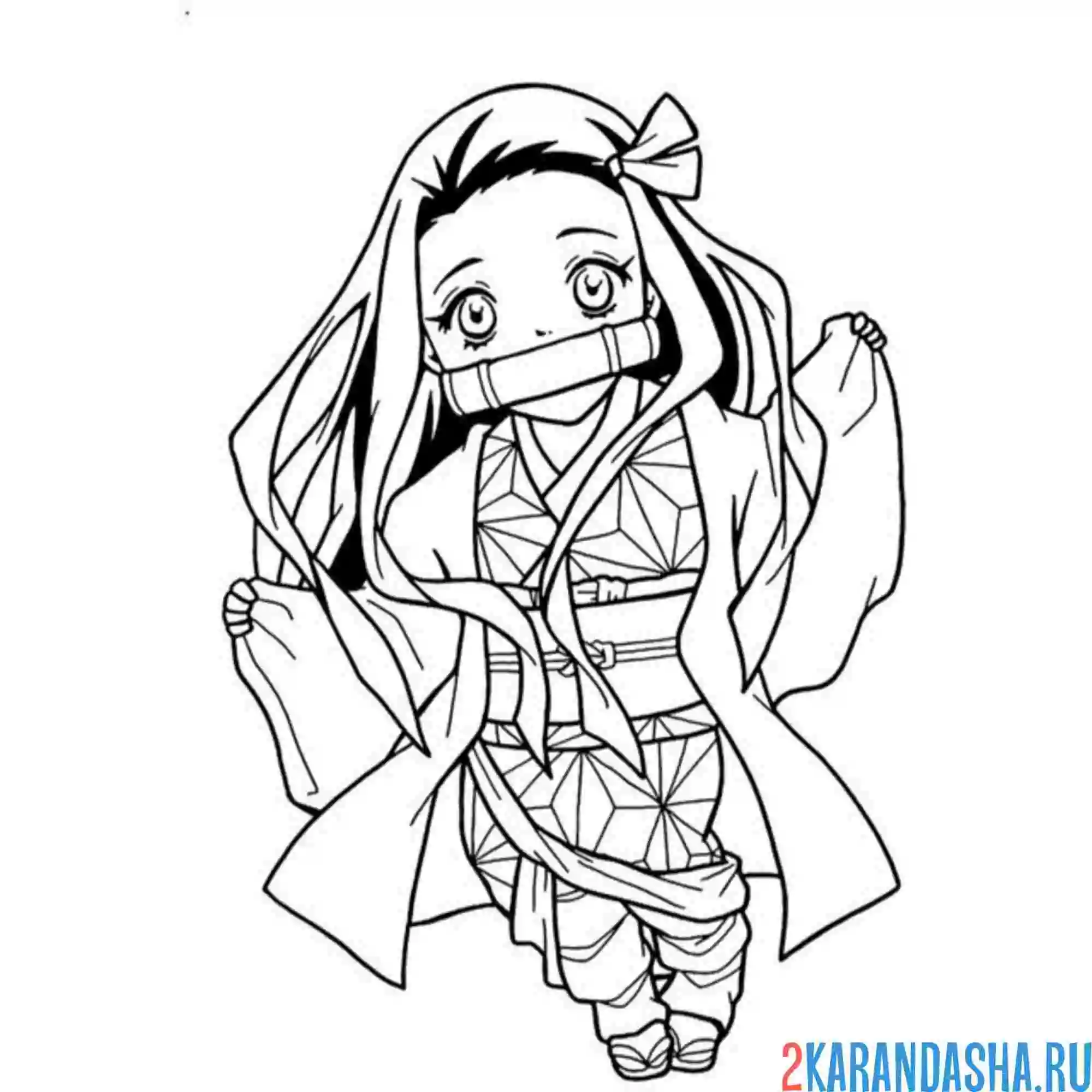 Раскраска незуко аниме