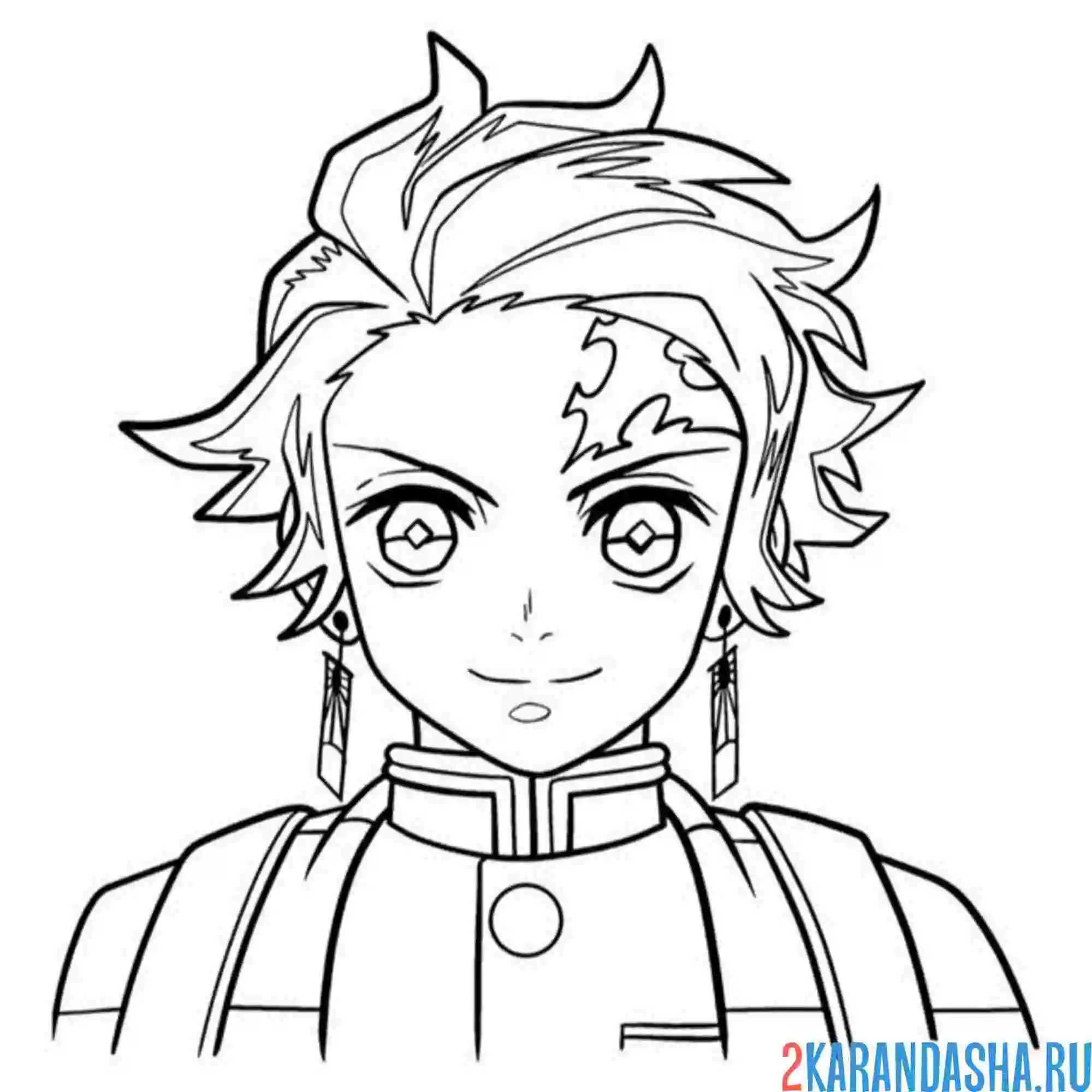 Раскраска тандзиро камадо