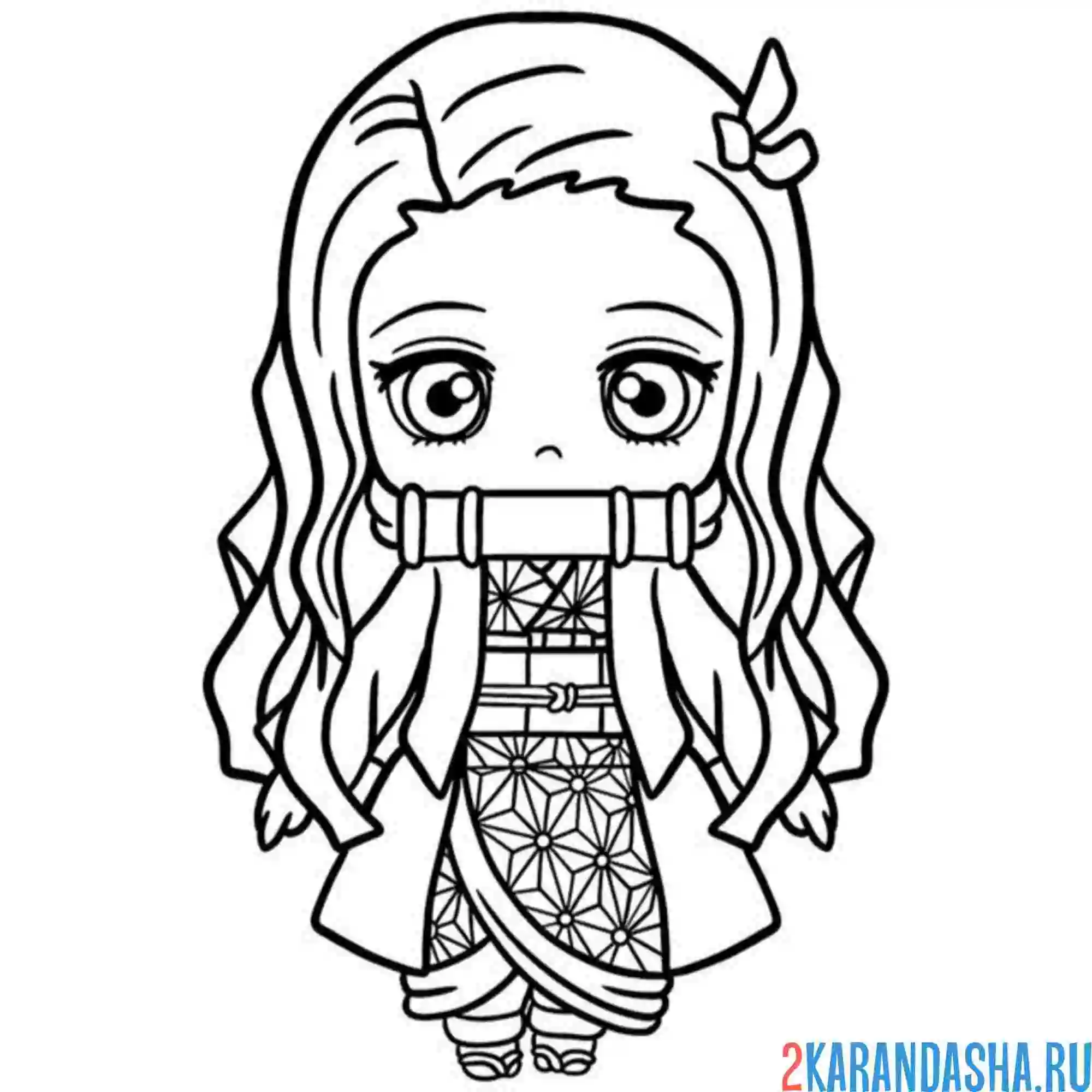 Раскраска незуко аниме малыш