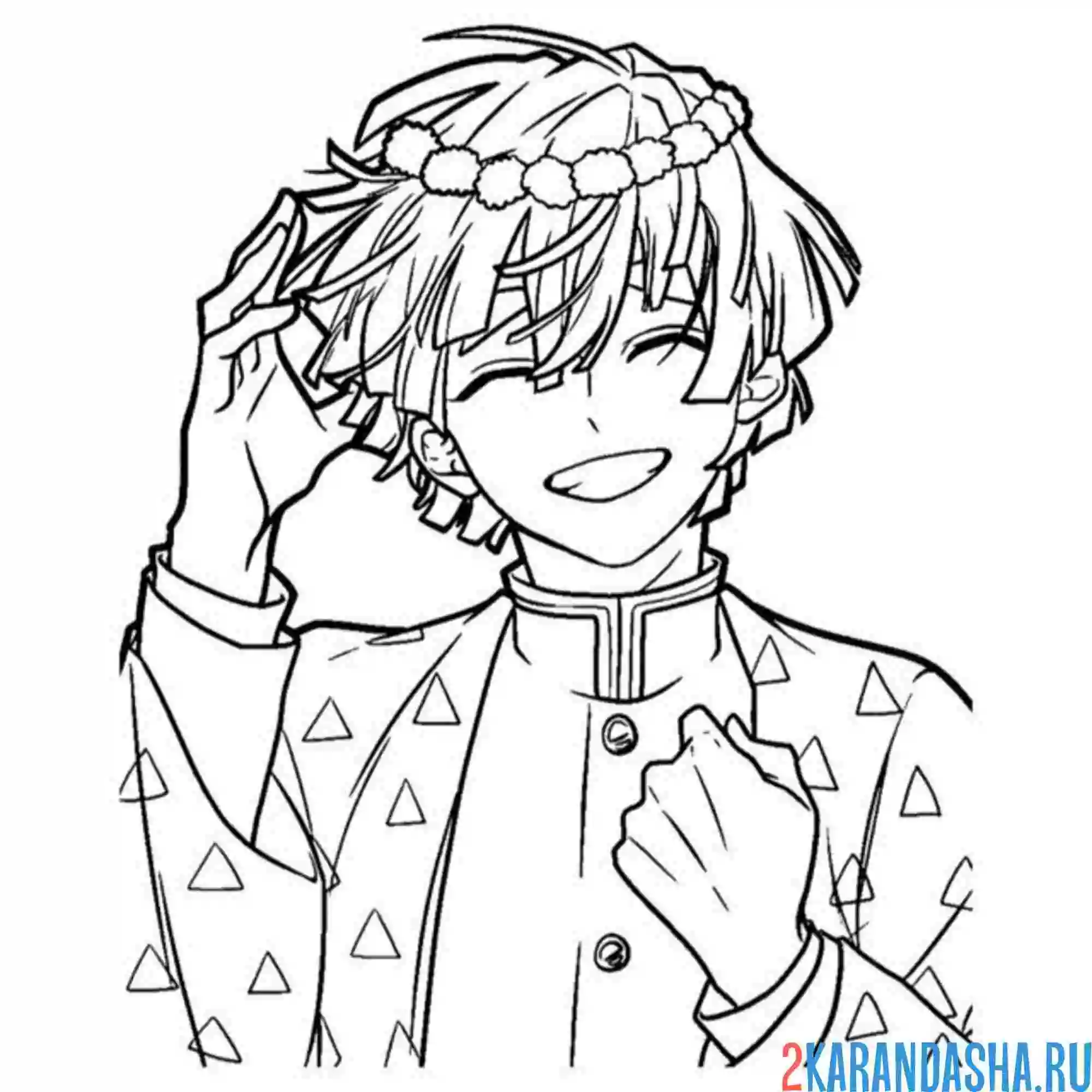 Раскраска зеницу из клинок рассекающий демонов