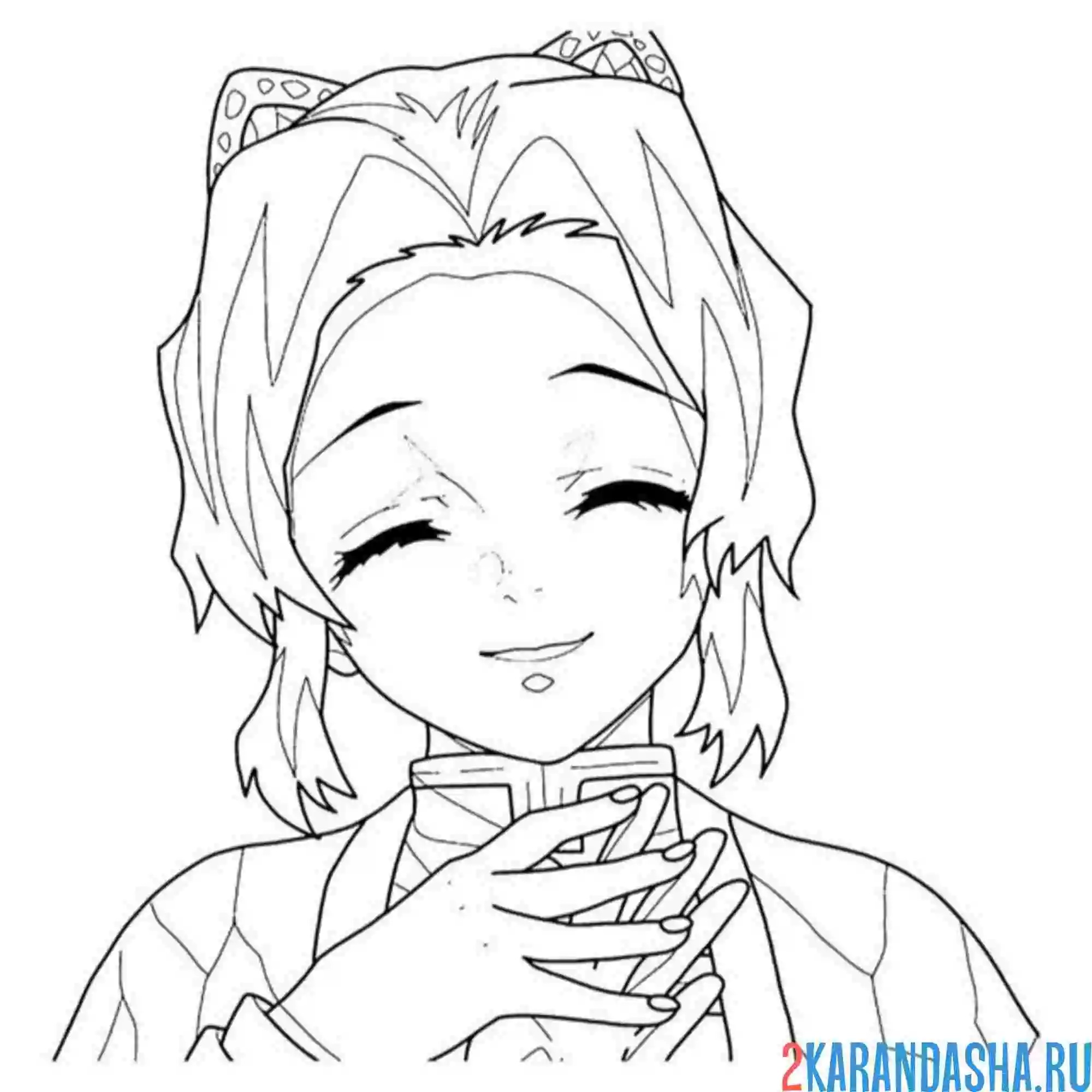 Раскраска shinobu kocho клинок рассекающий демонов nezuko