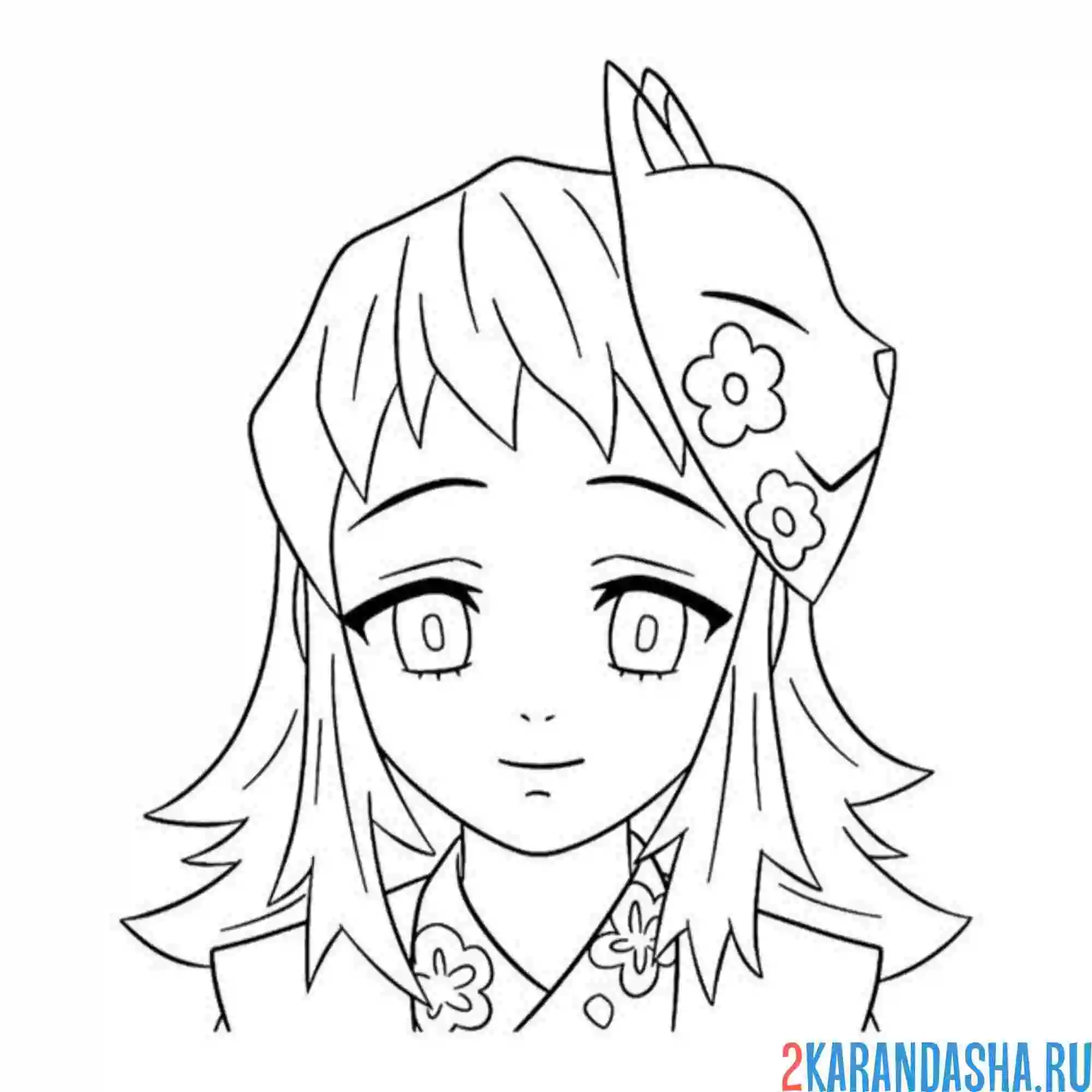 Раскраска макомо клинок рассекающий демонов