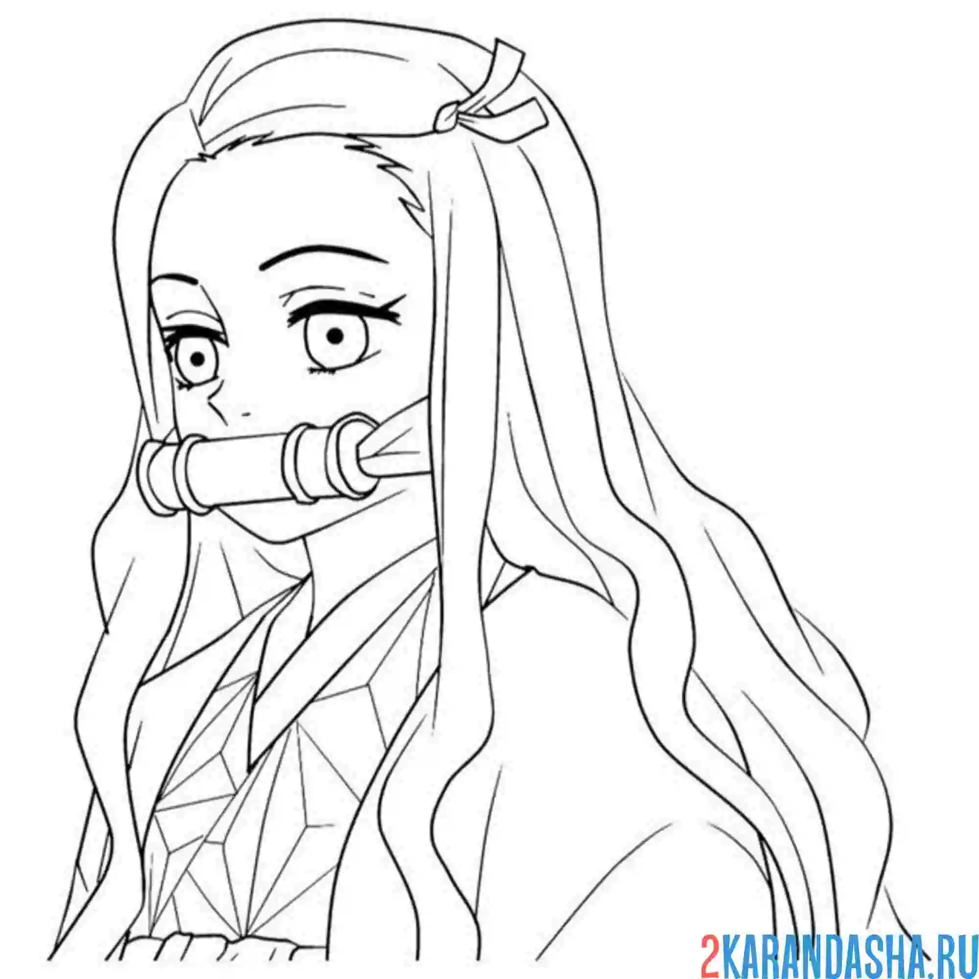 Раскраска клинок рассекающий демонов незуко красивая