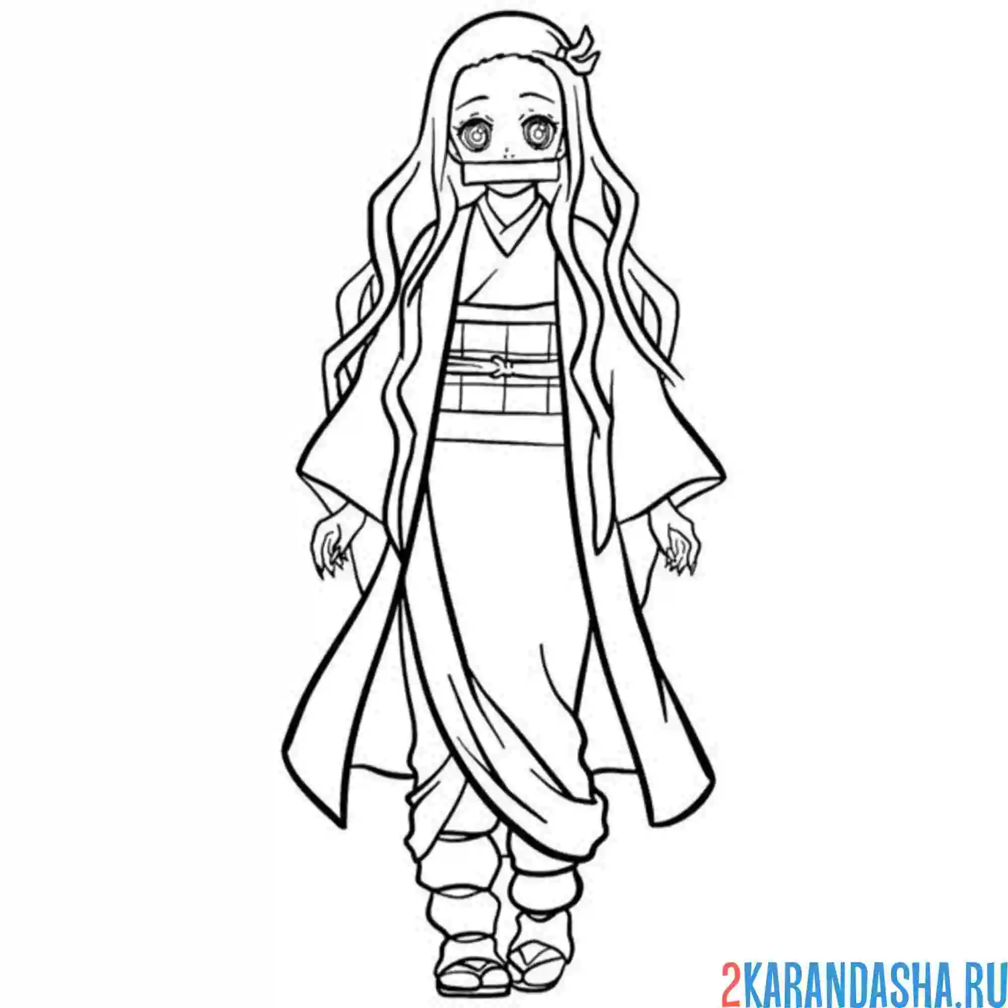 Раскраска незуко в полный рост