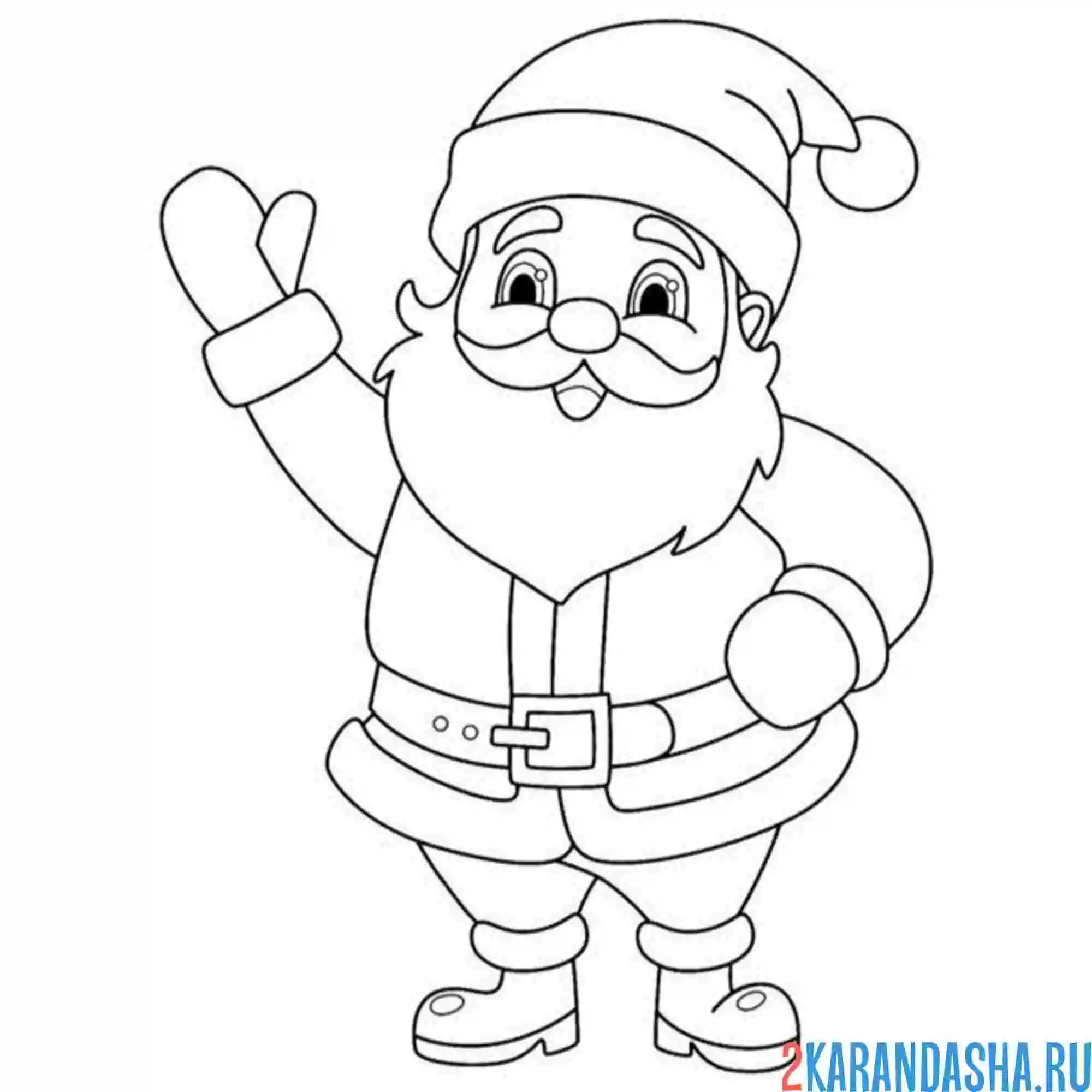 Раскраска дед мороз новый год 2025