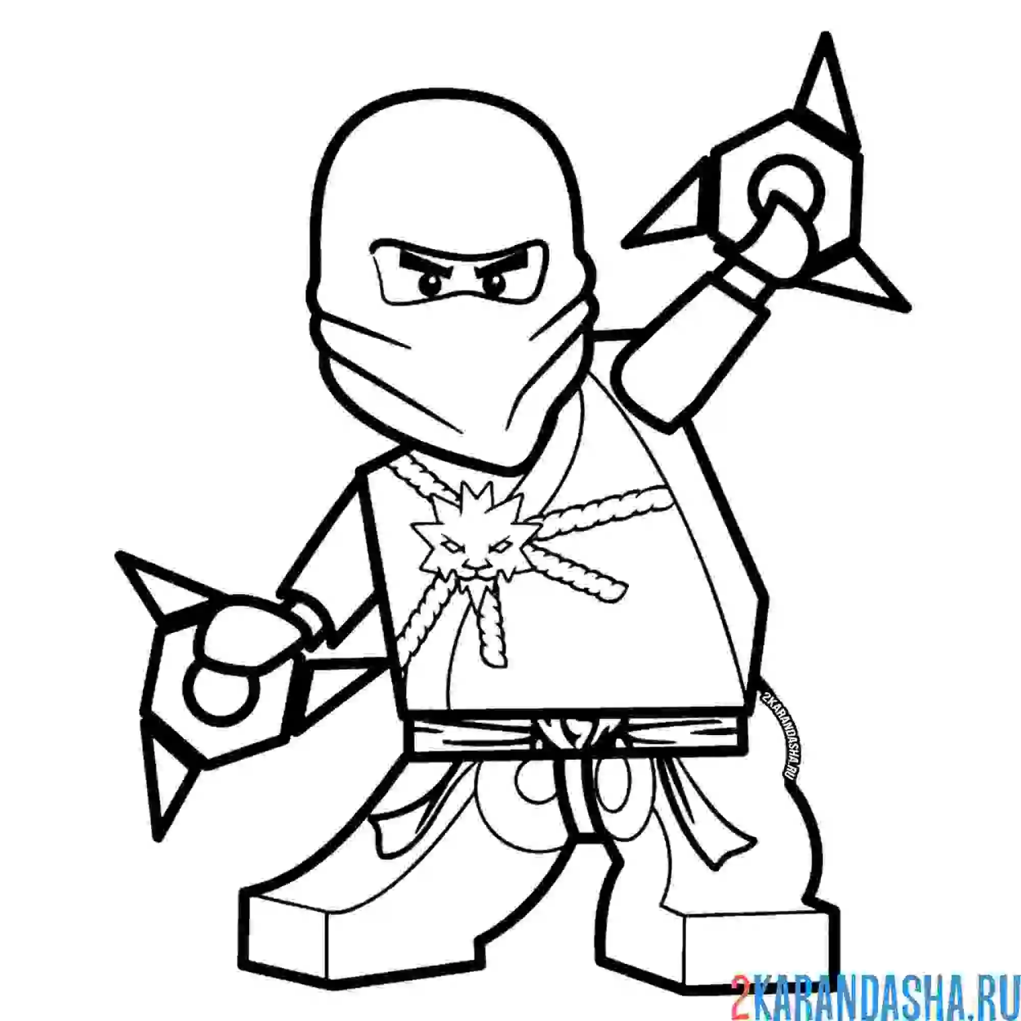 Раскраска ниндзяго красный кай