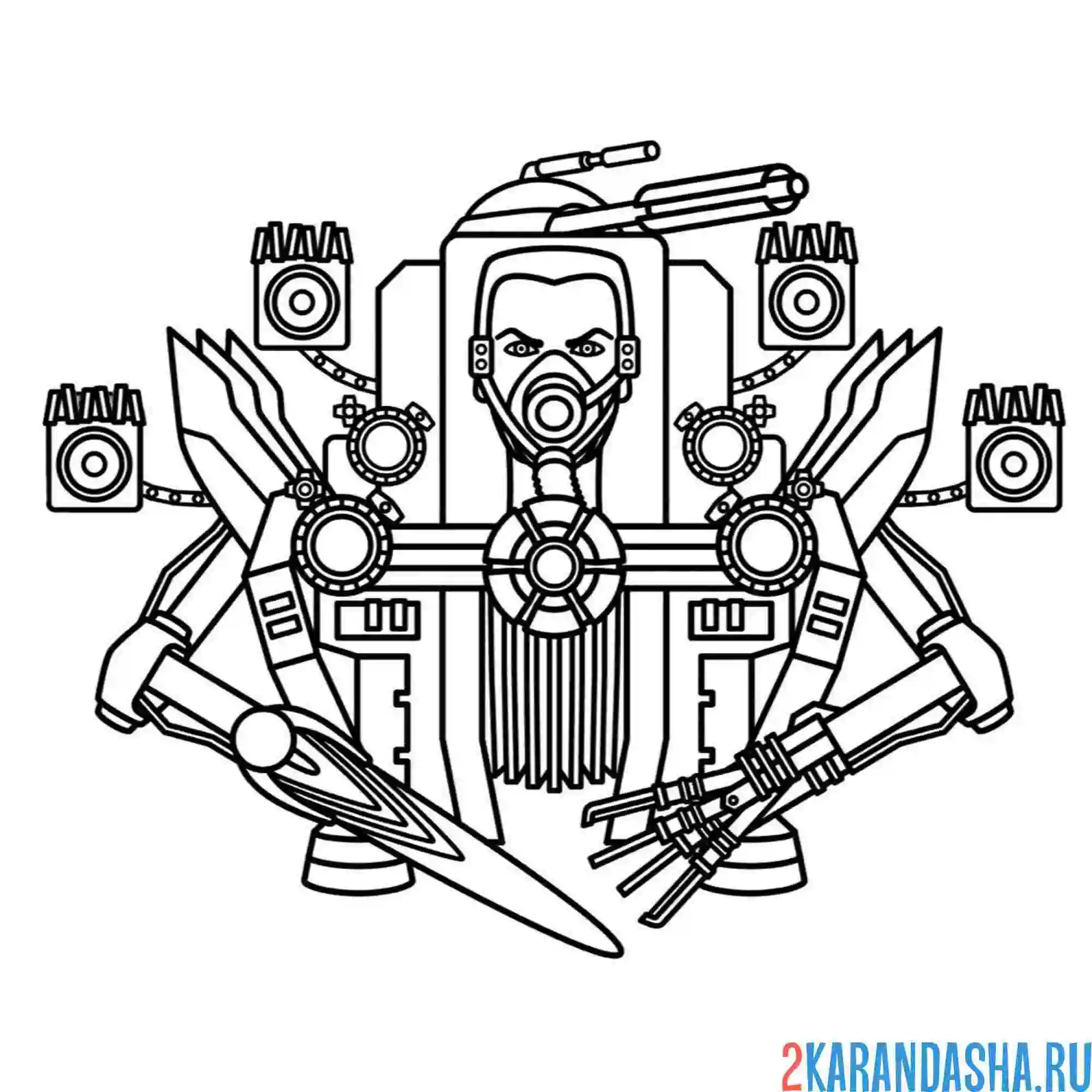 Раскраска g-man новый скибиди туалет