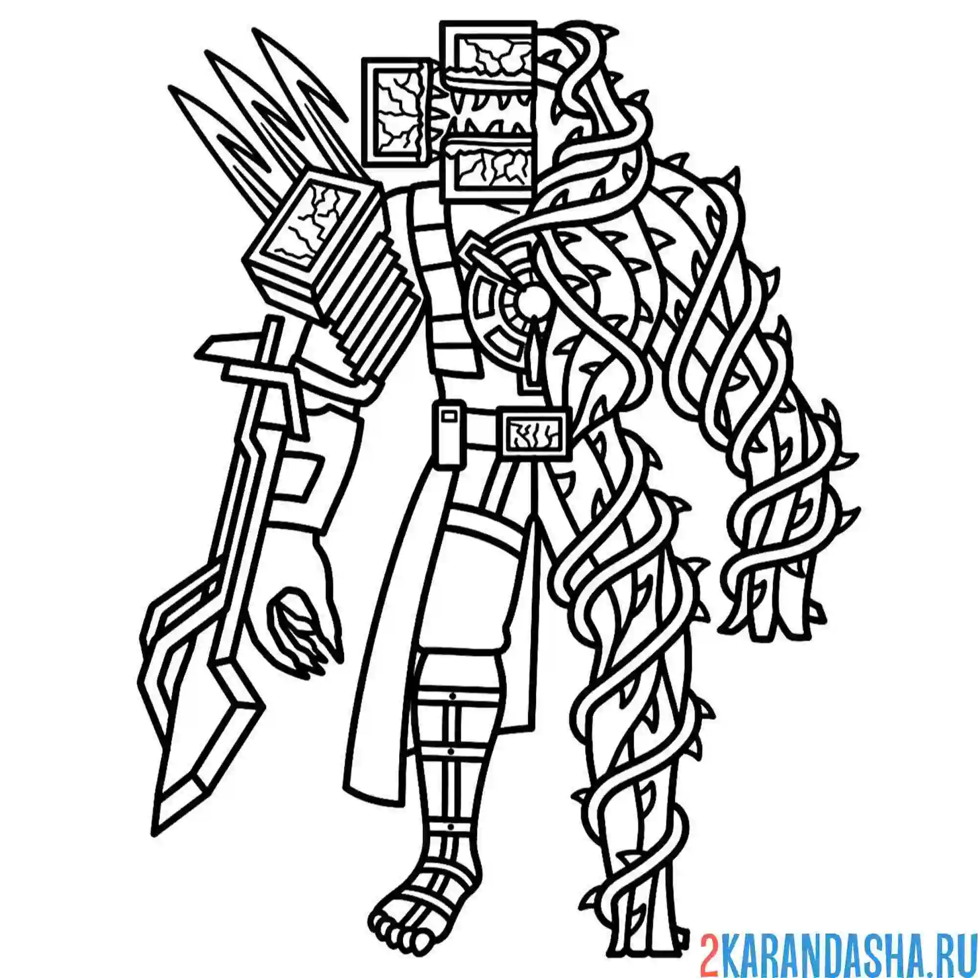 Раскраска зомби титан тв мэн