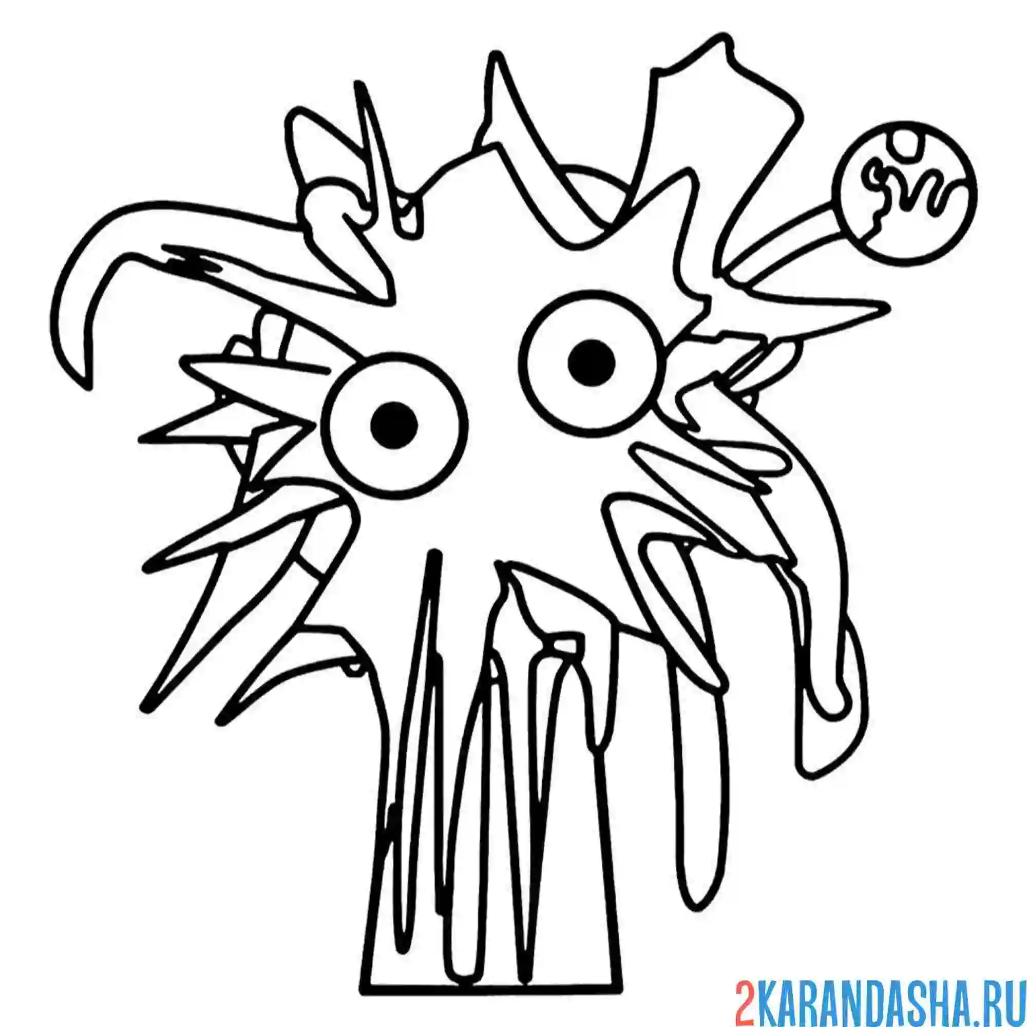 Раскраска спрунки еще персонаж