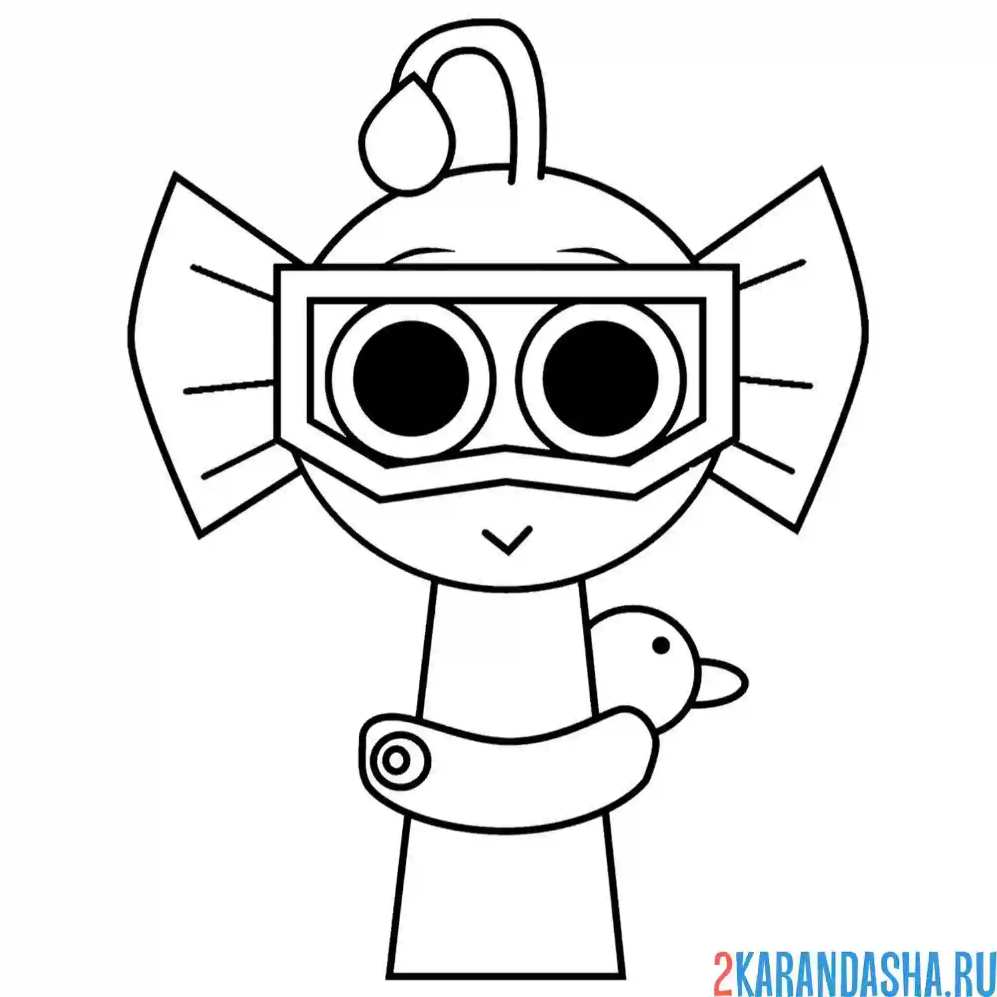 Раскраска спрунки маска персонаж