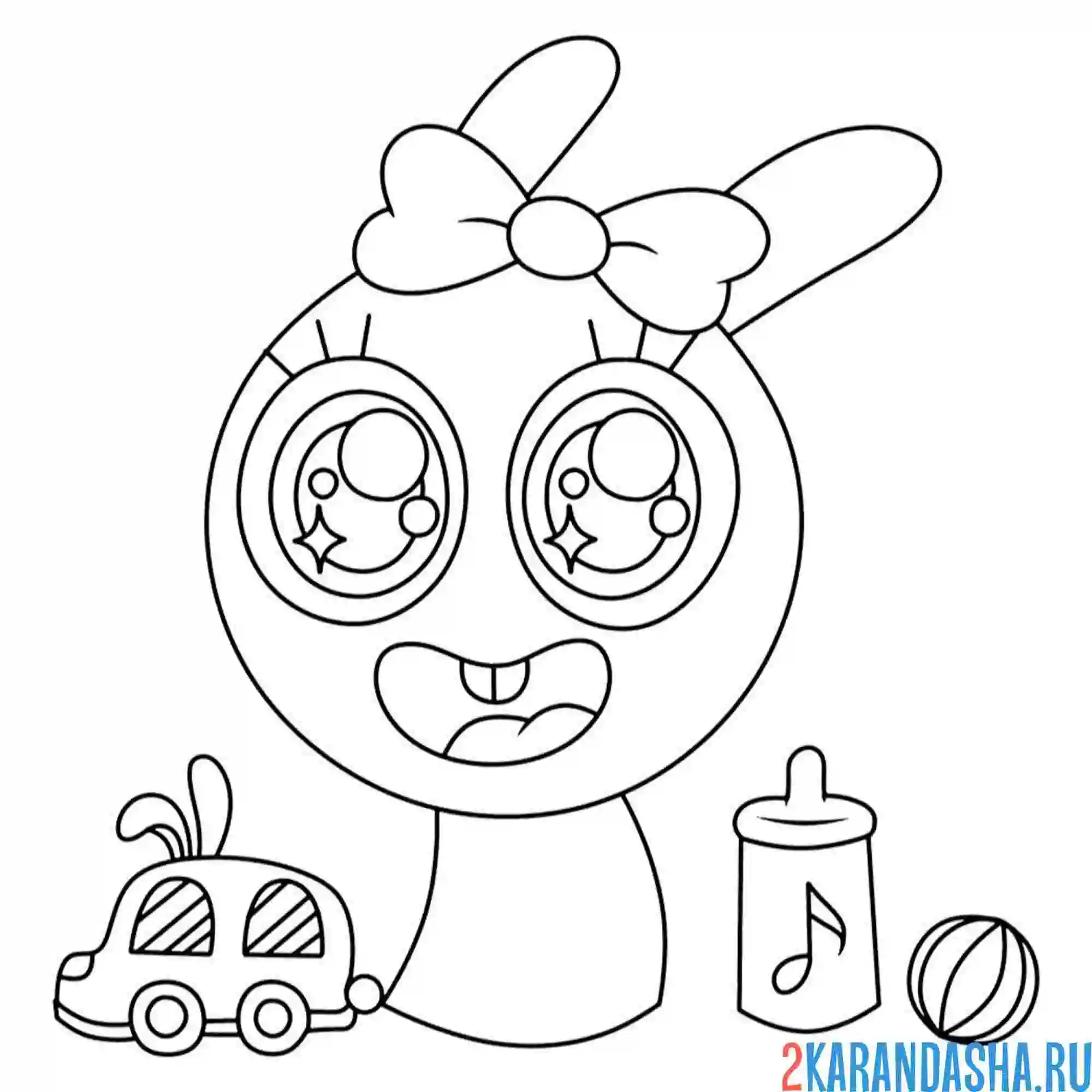 Раскраска крошка пинк