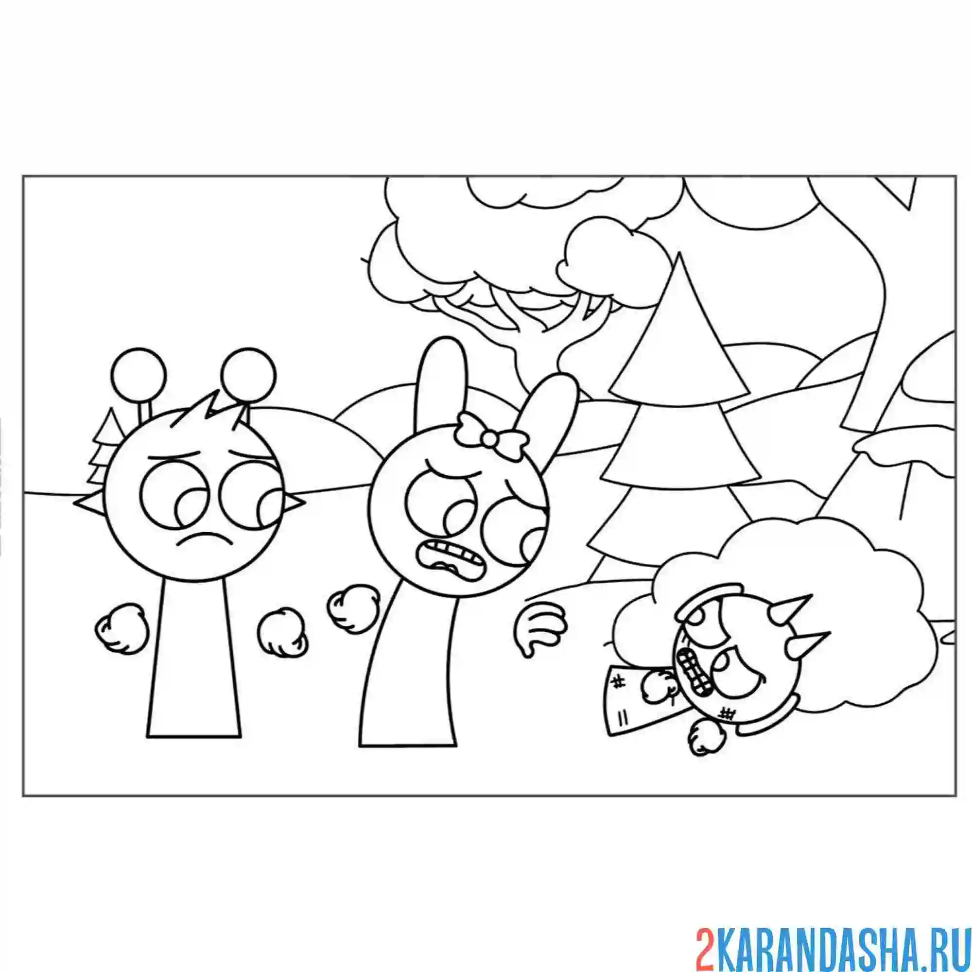 Раскраска спрунки что творится