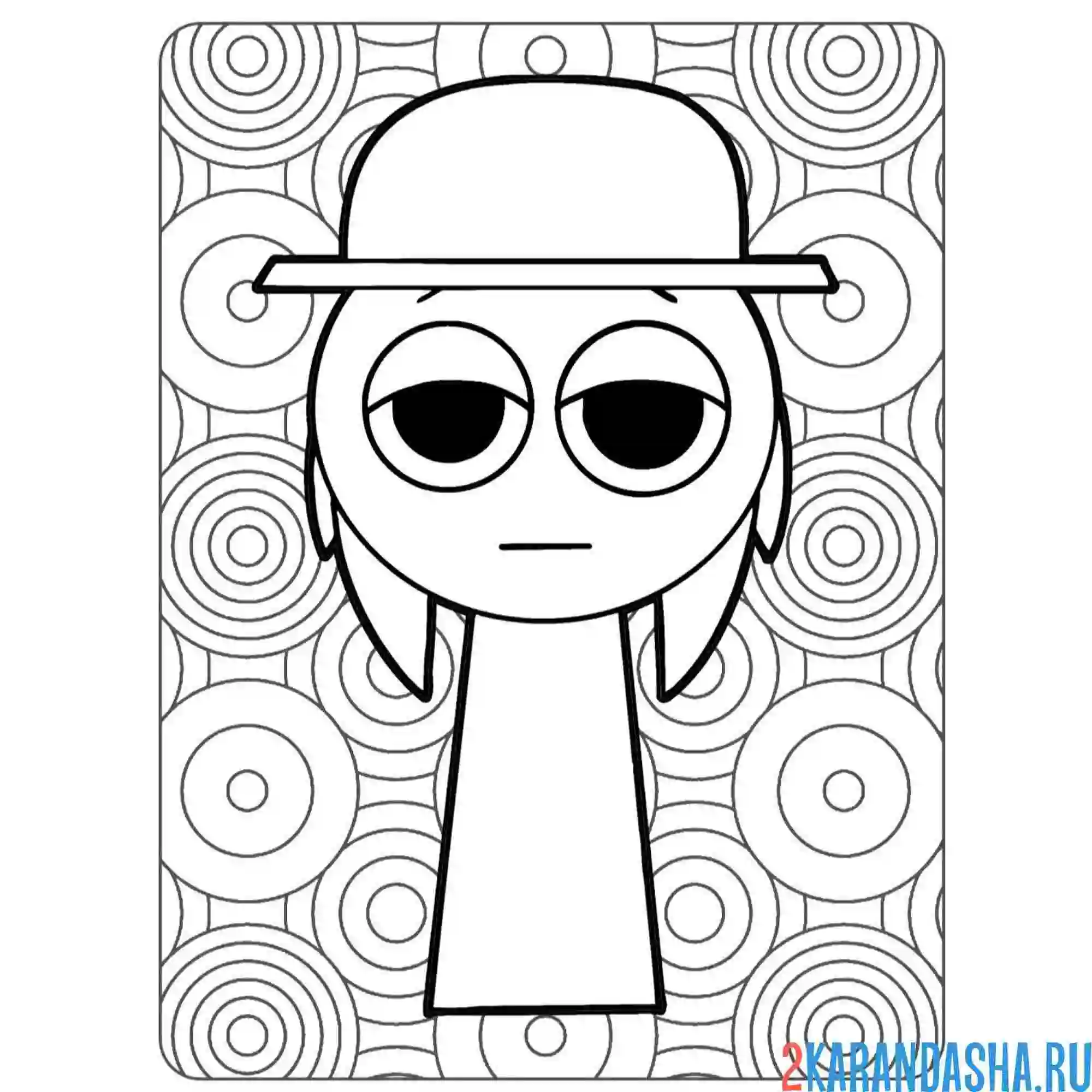 Раскраска спрунки tan (tunner) персонаж