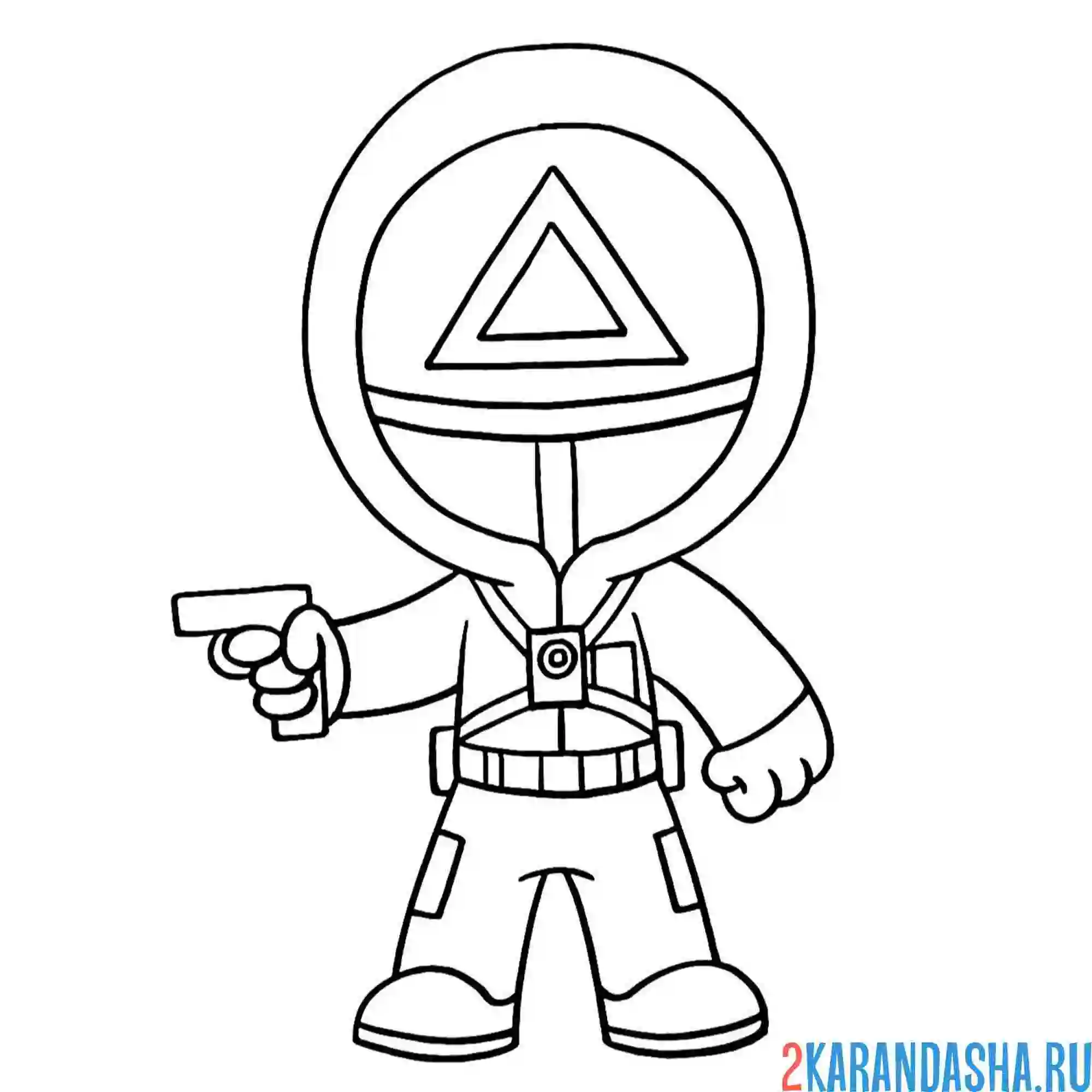 Раскраска игра в кальмара 2 сезон охранник