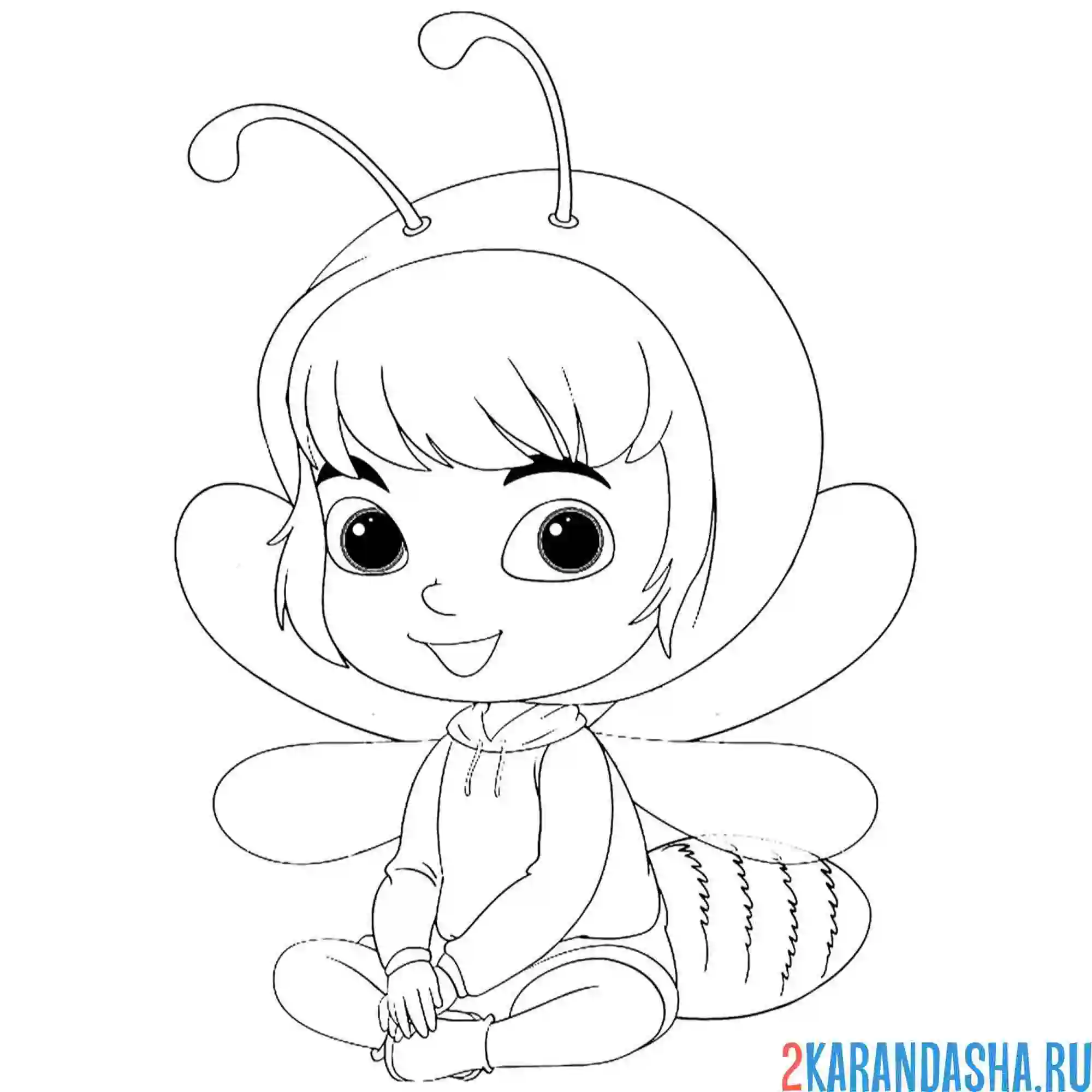 Раскраска костюм пчела