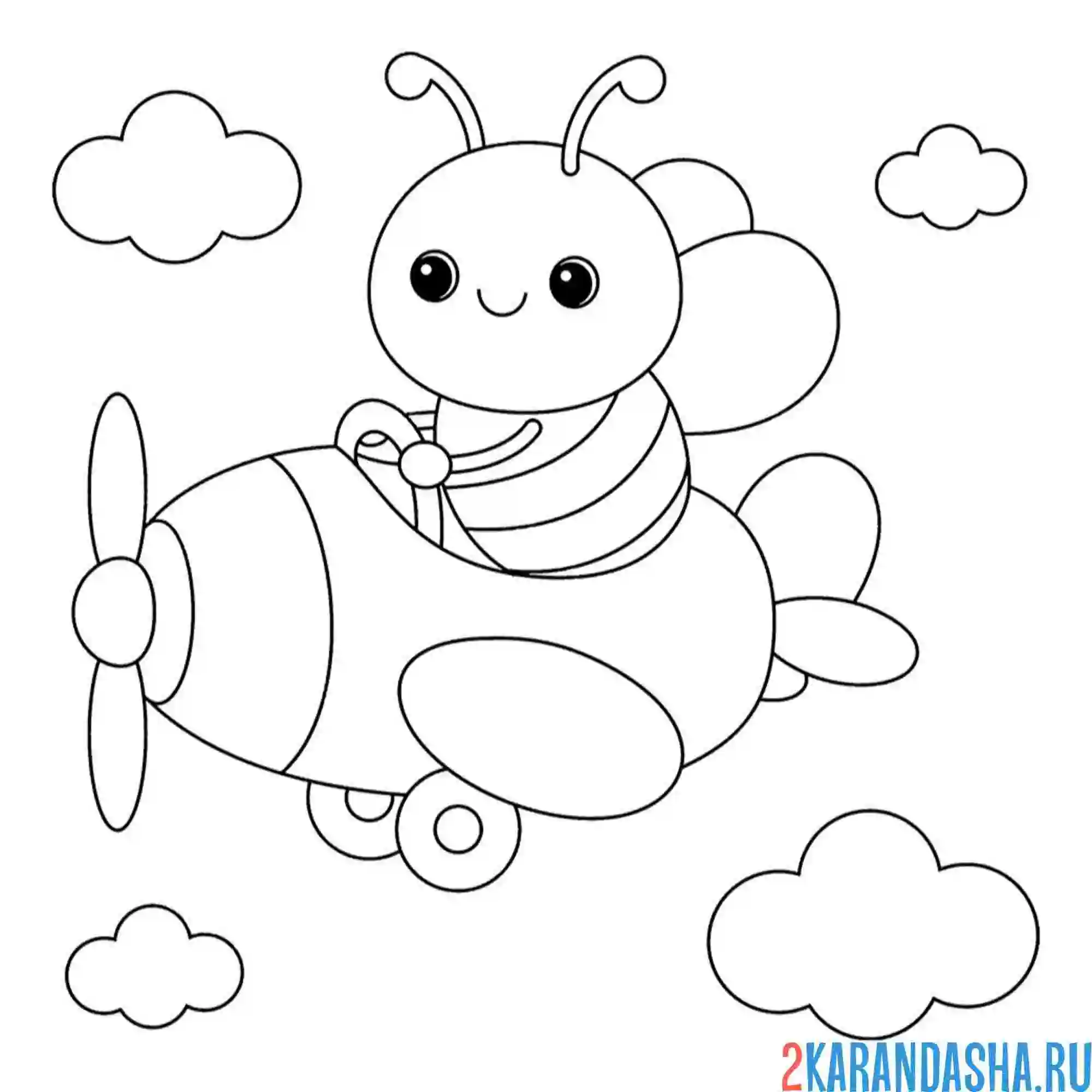 Раскраска пчела на самолетике