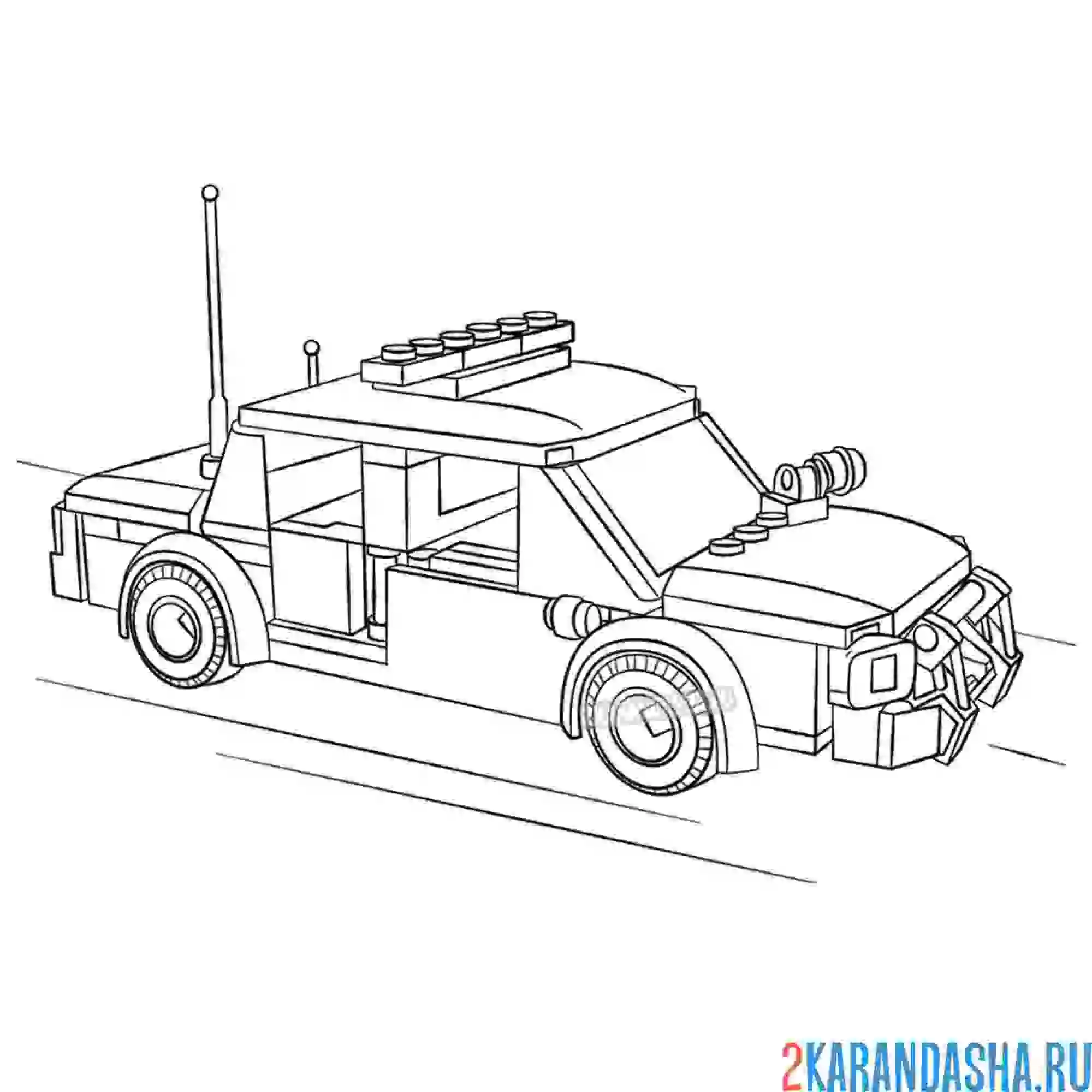 Раскраска полицейская машина