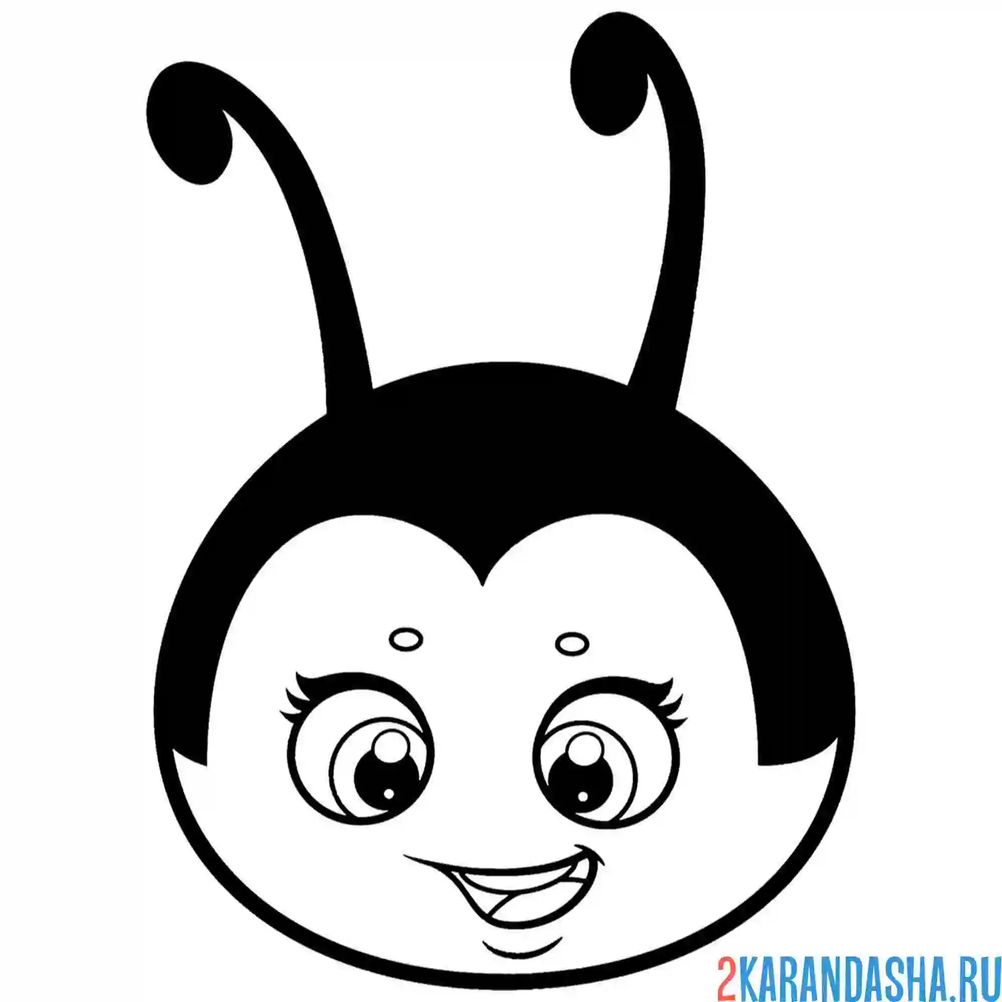 Раскраска голова божья коровка