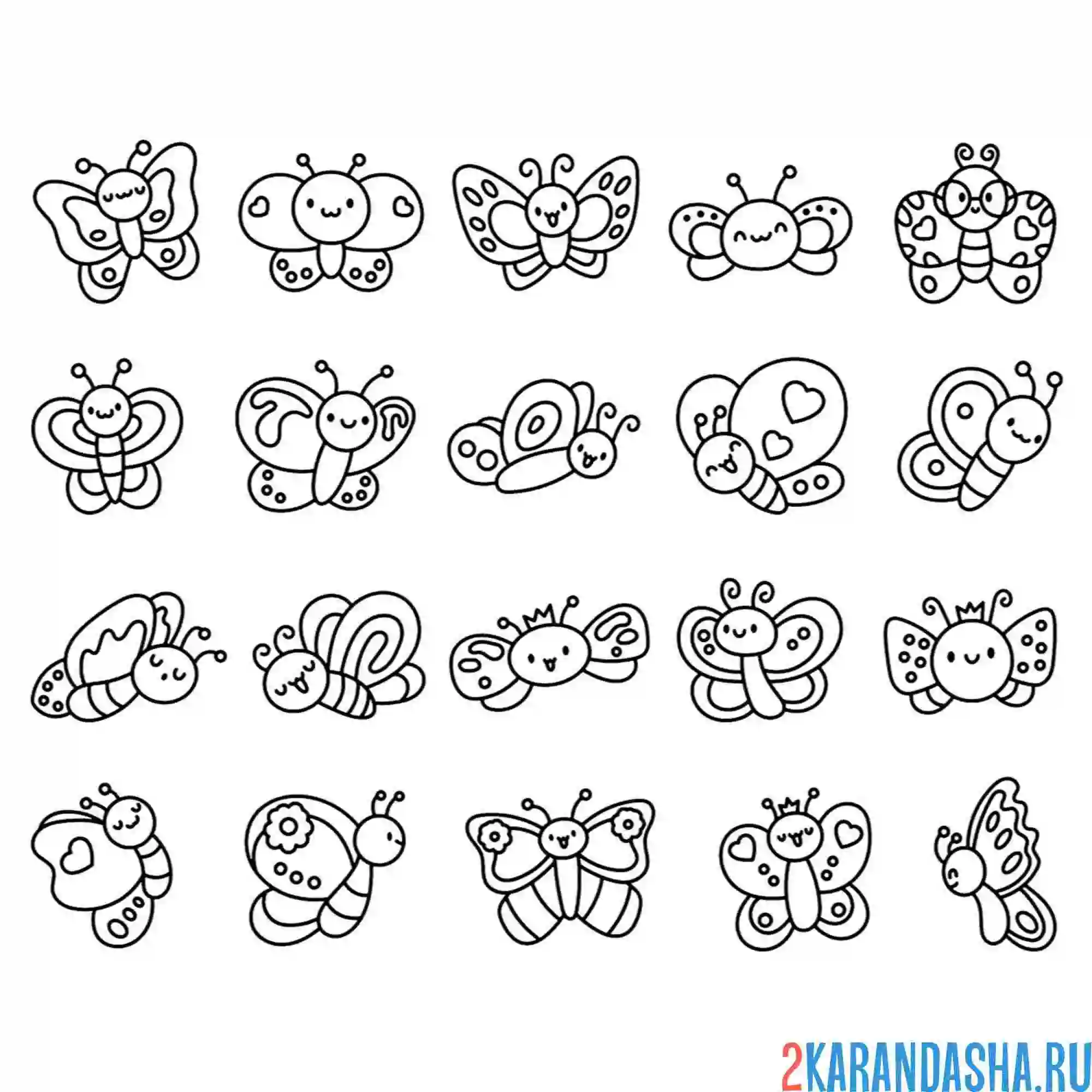 Раскраска насекомые бабочки наклейки