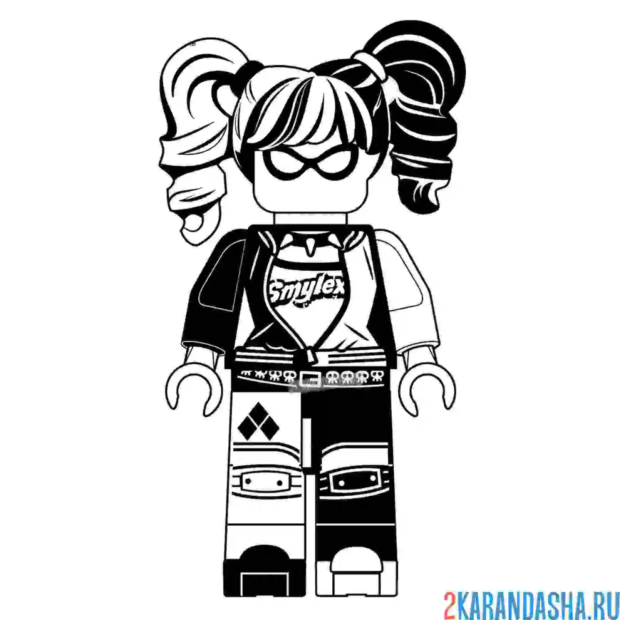 Раскраска харли квинн злодейка