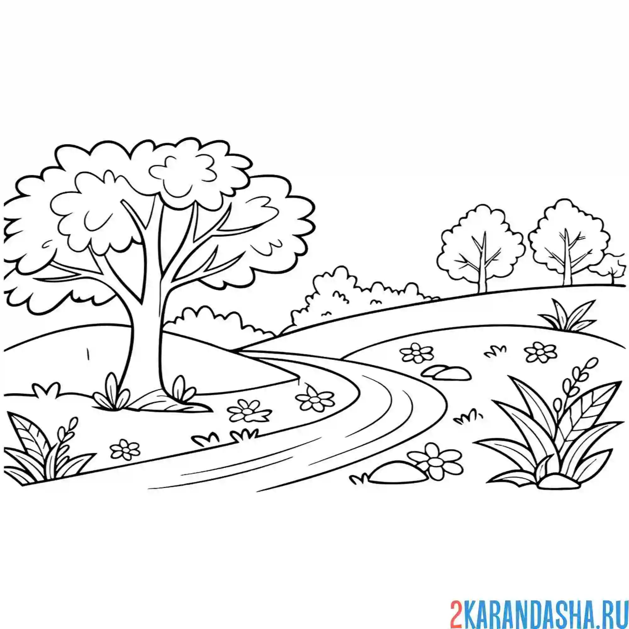 Раскраска лето на дворе времена года