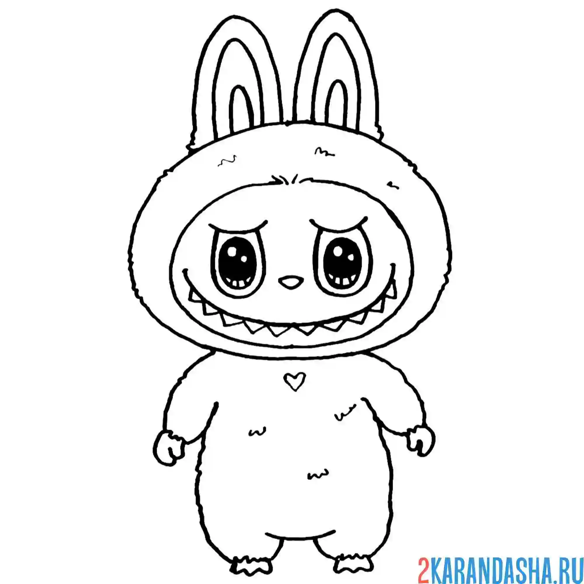 Раскраска лабубу хорошенький