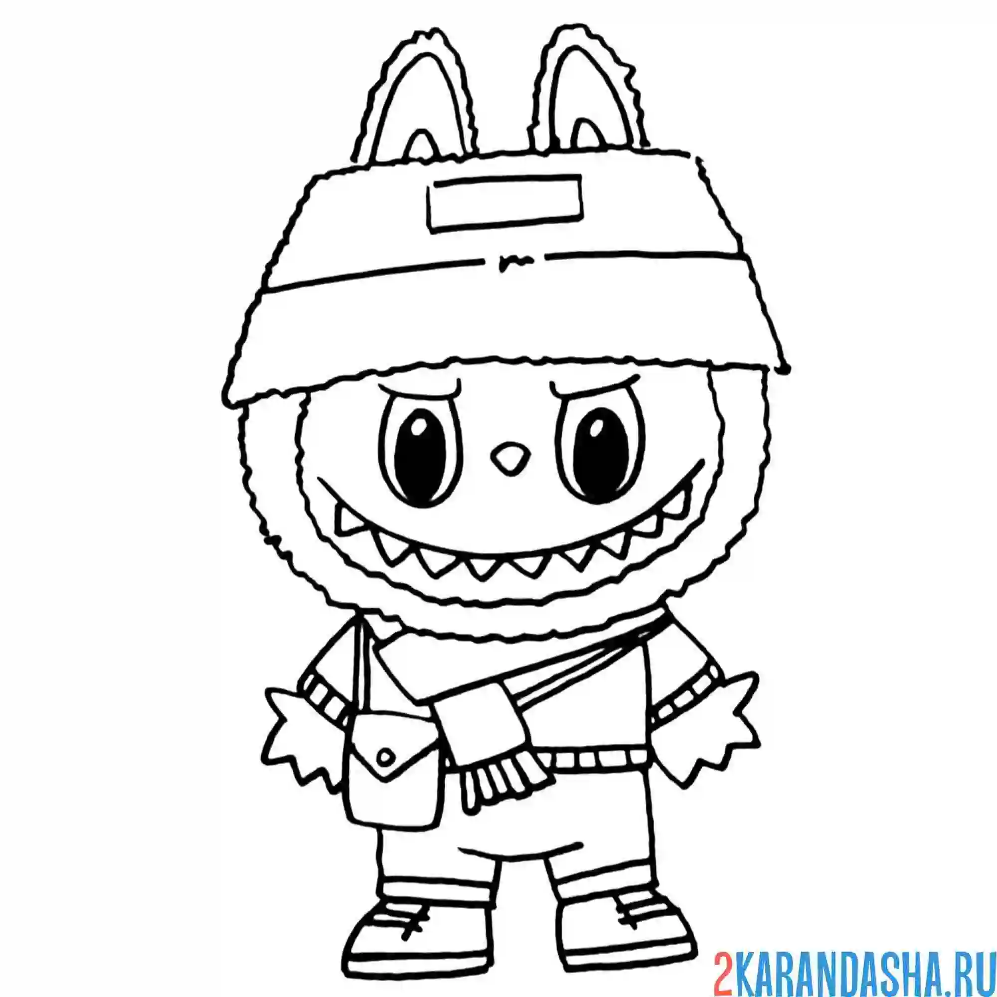 Раскраска лабубу наряд