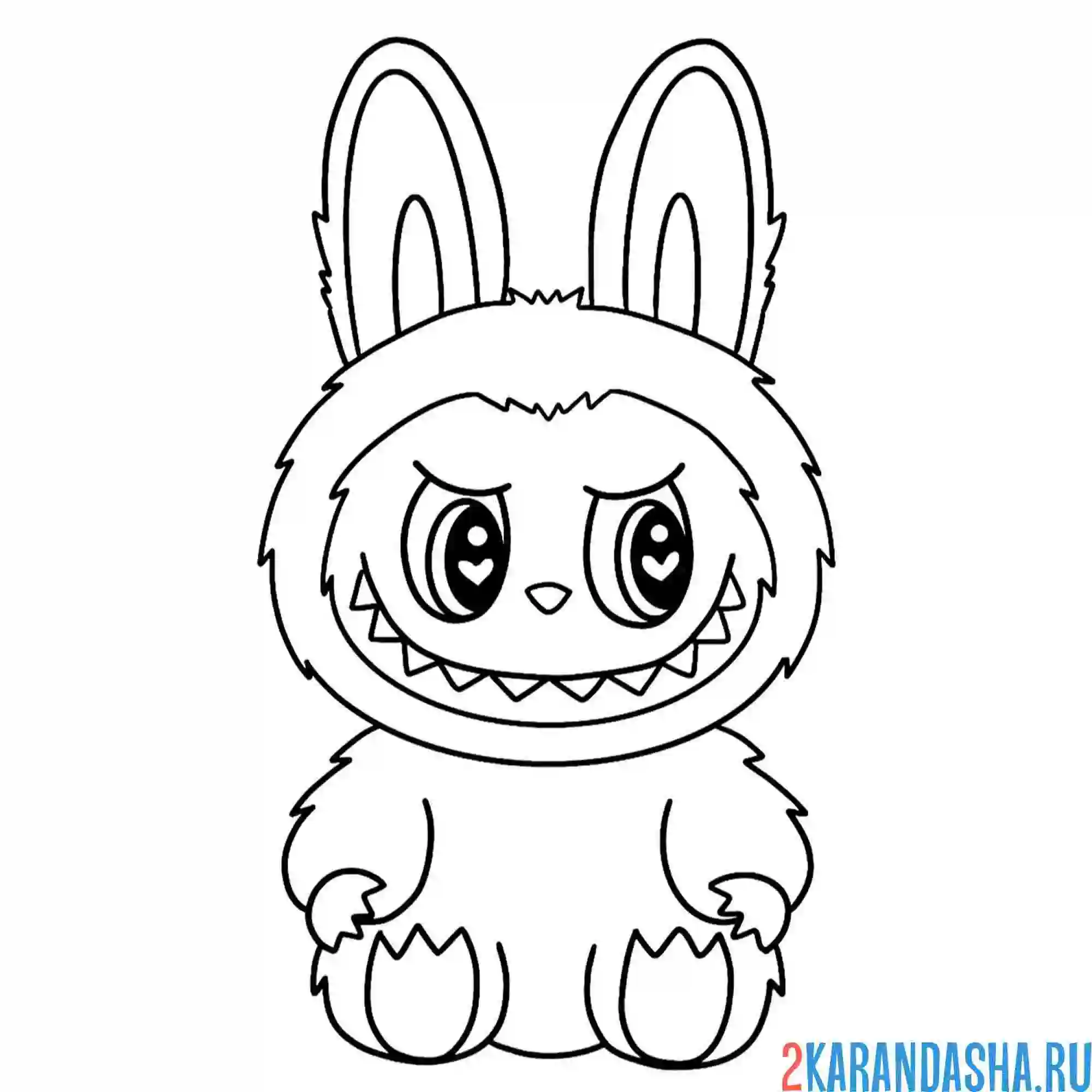 Раскраска лабубу улыбка