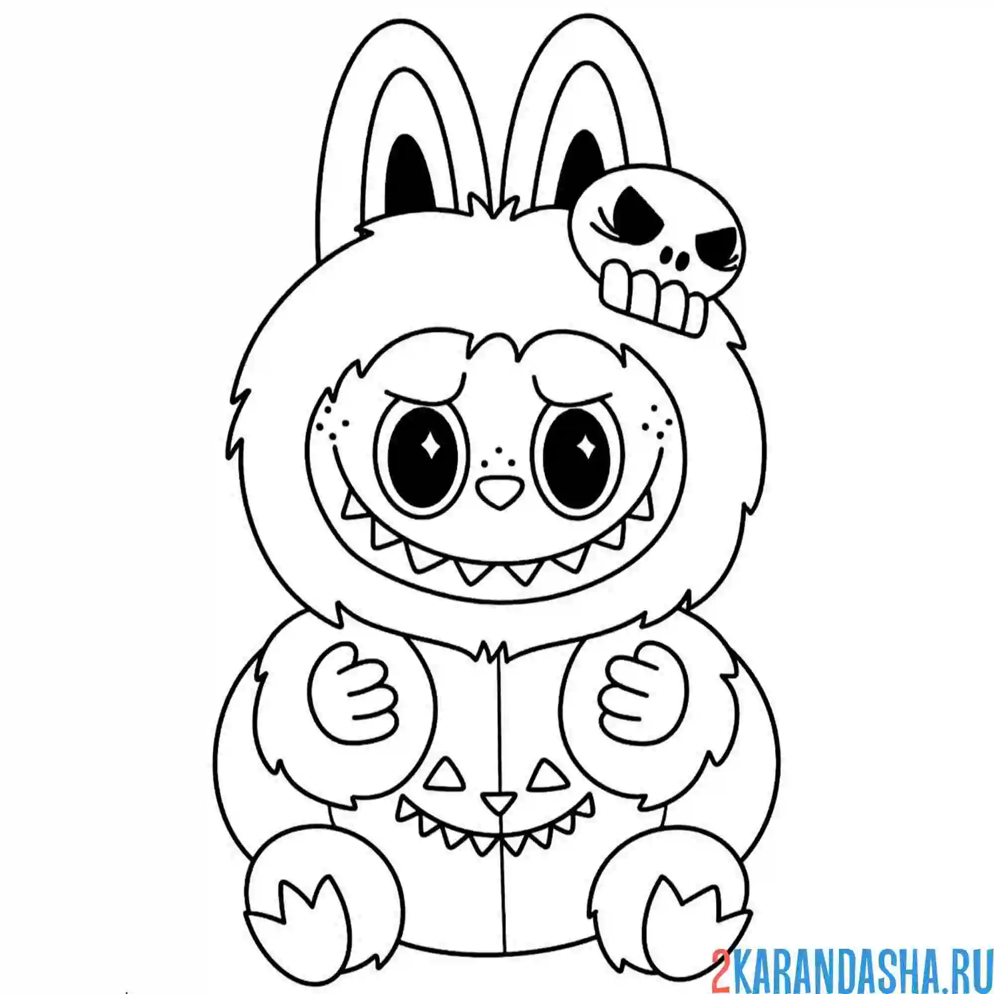 Раскраска лабубу хэллоуин