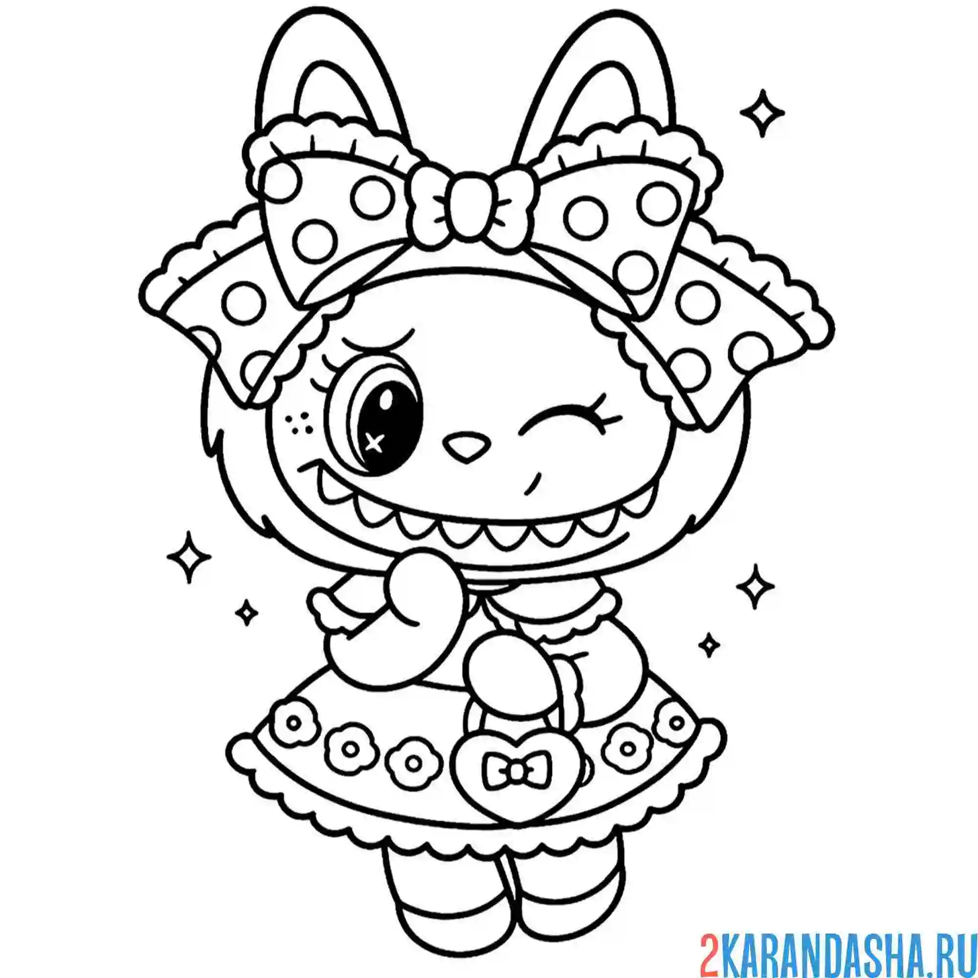 Раскраска лабубу девочка