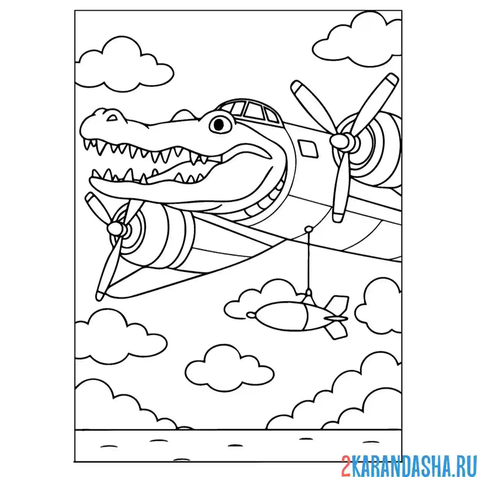 Раскраска bombardiro-crocodilo