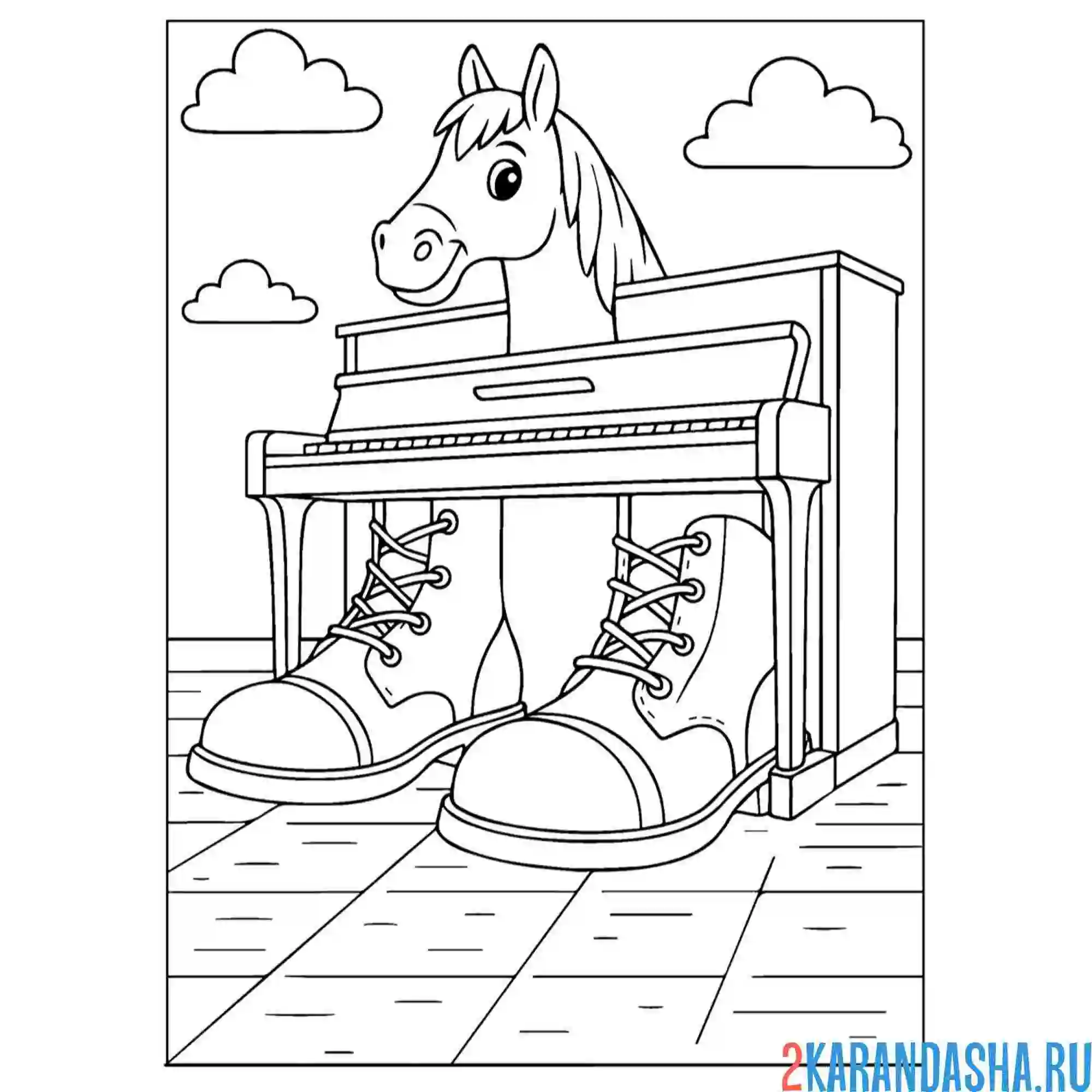 Раскраска ecco-cavallo-virtuoso