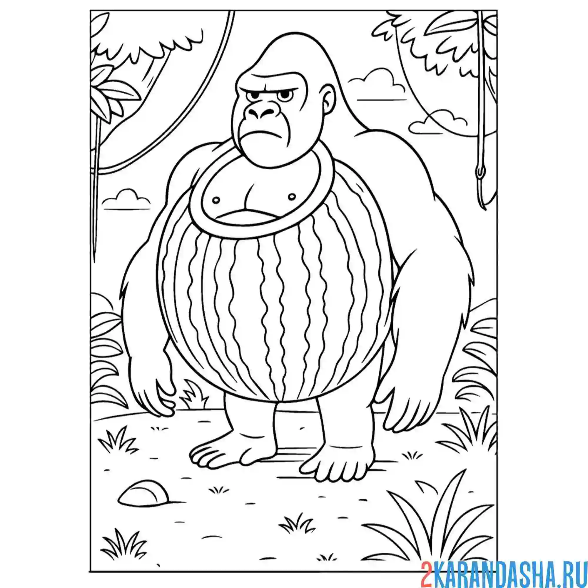 Раскраска гарилло-арбуззо