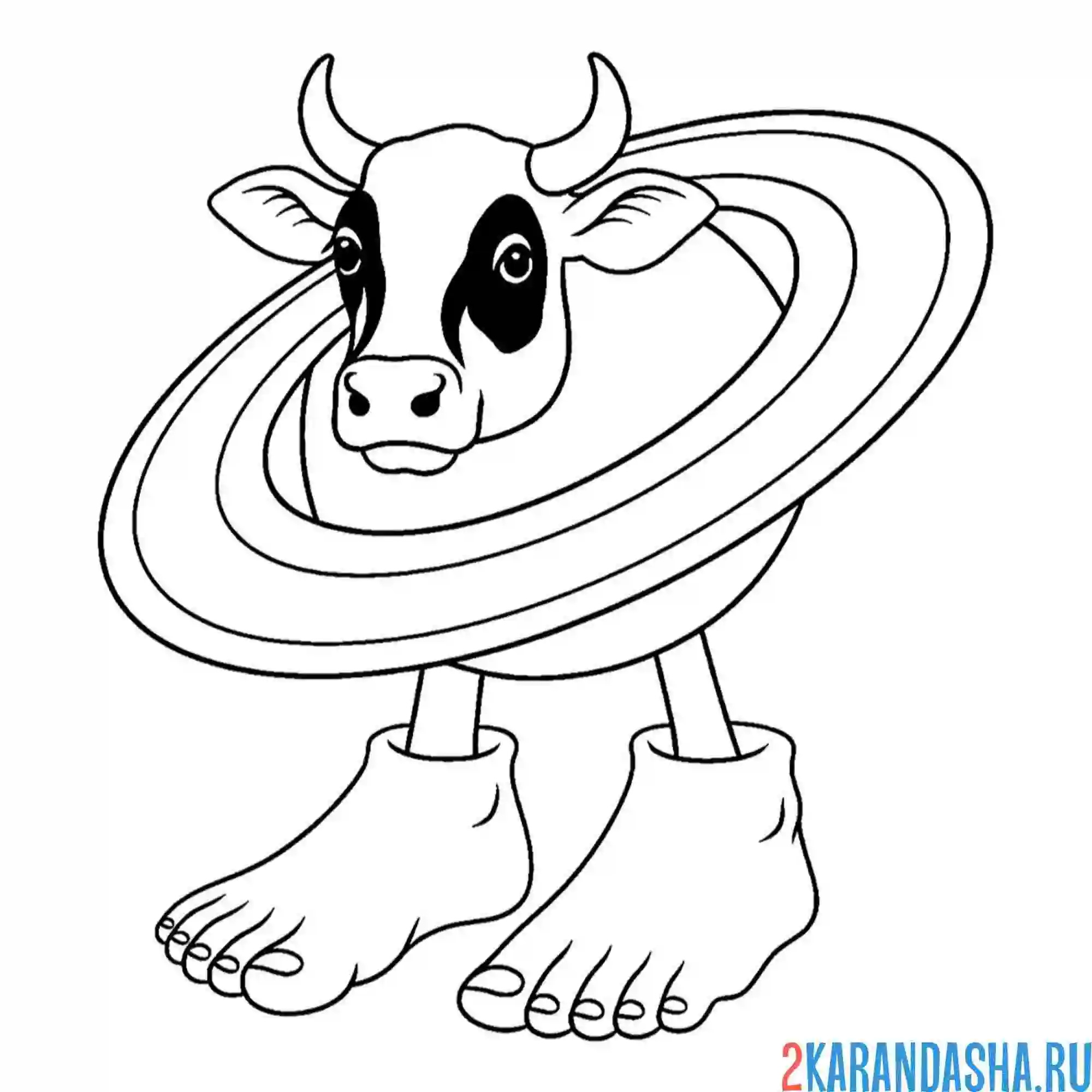 Раскраска итальянские животные ла вака сатурно сатурнита