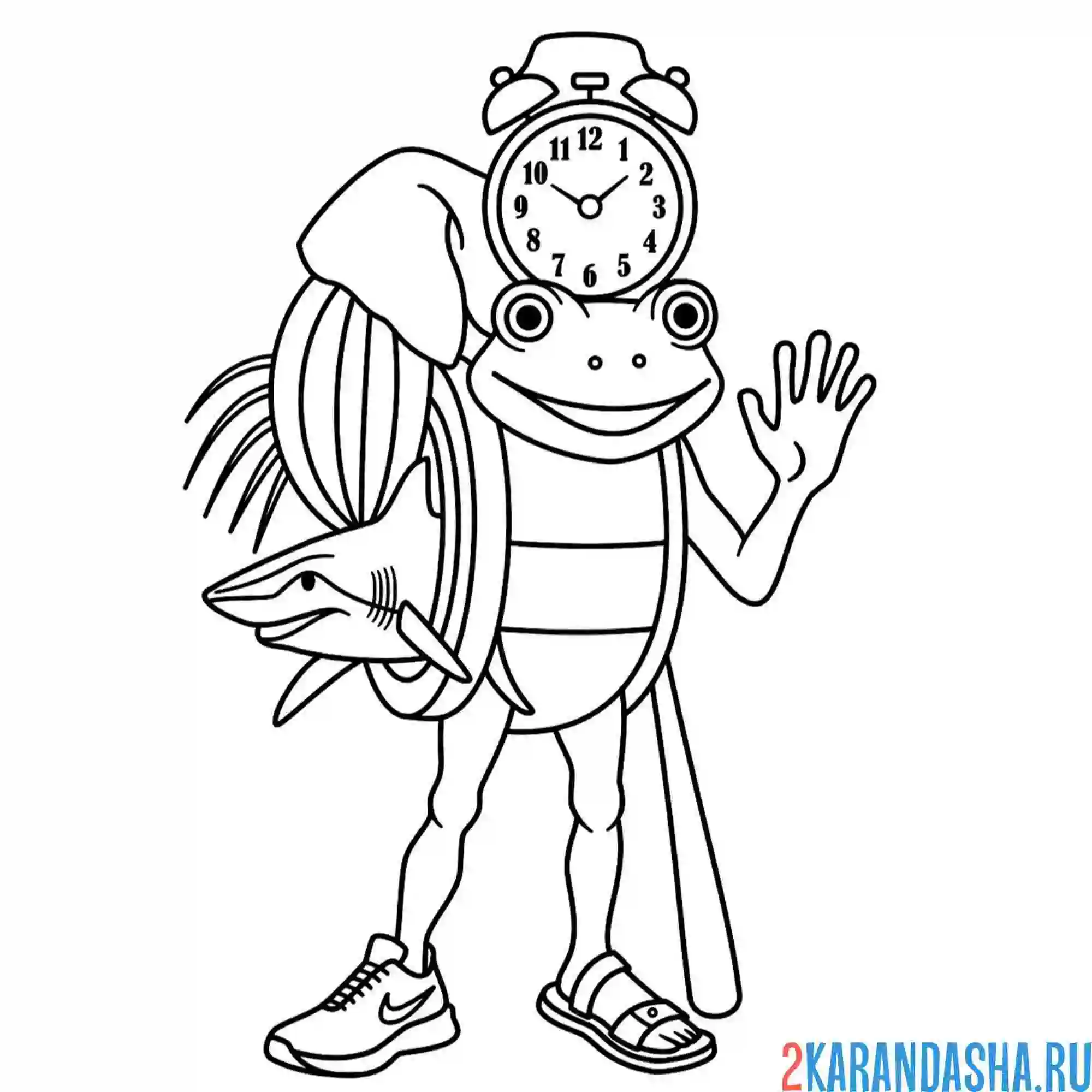 Раскраска тралалеро тунг тунг сахур бонека