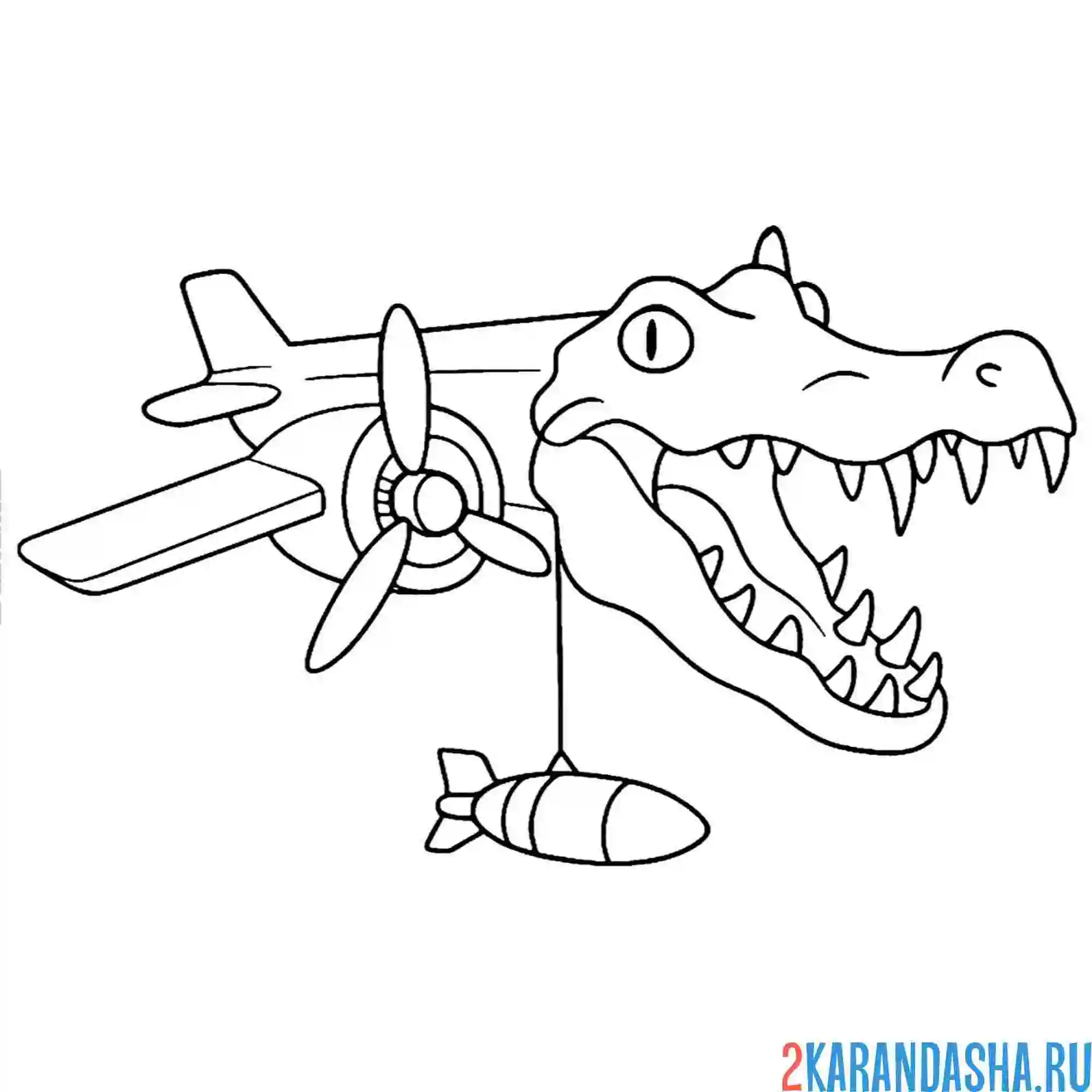 Раскраска бомбардиро крокодило итальянские животные